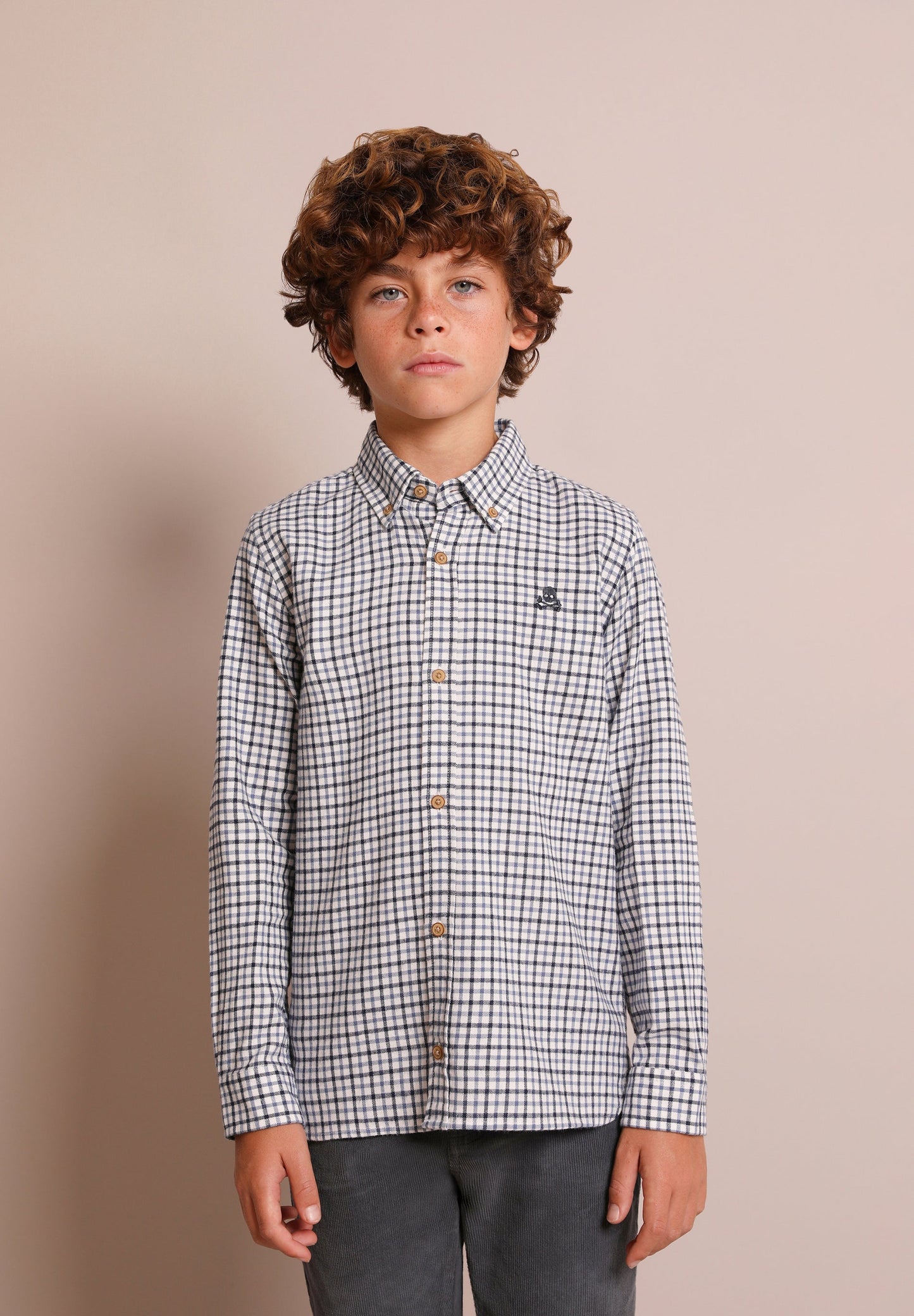 CHECKED SHIRT WITH BUTTON-DOWN COLLAR