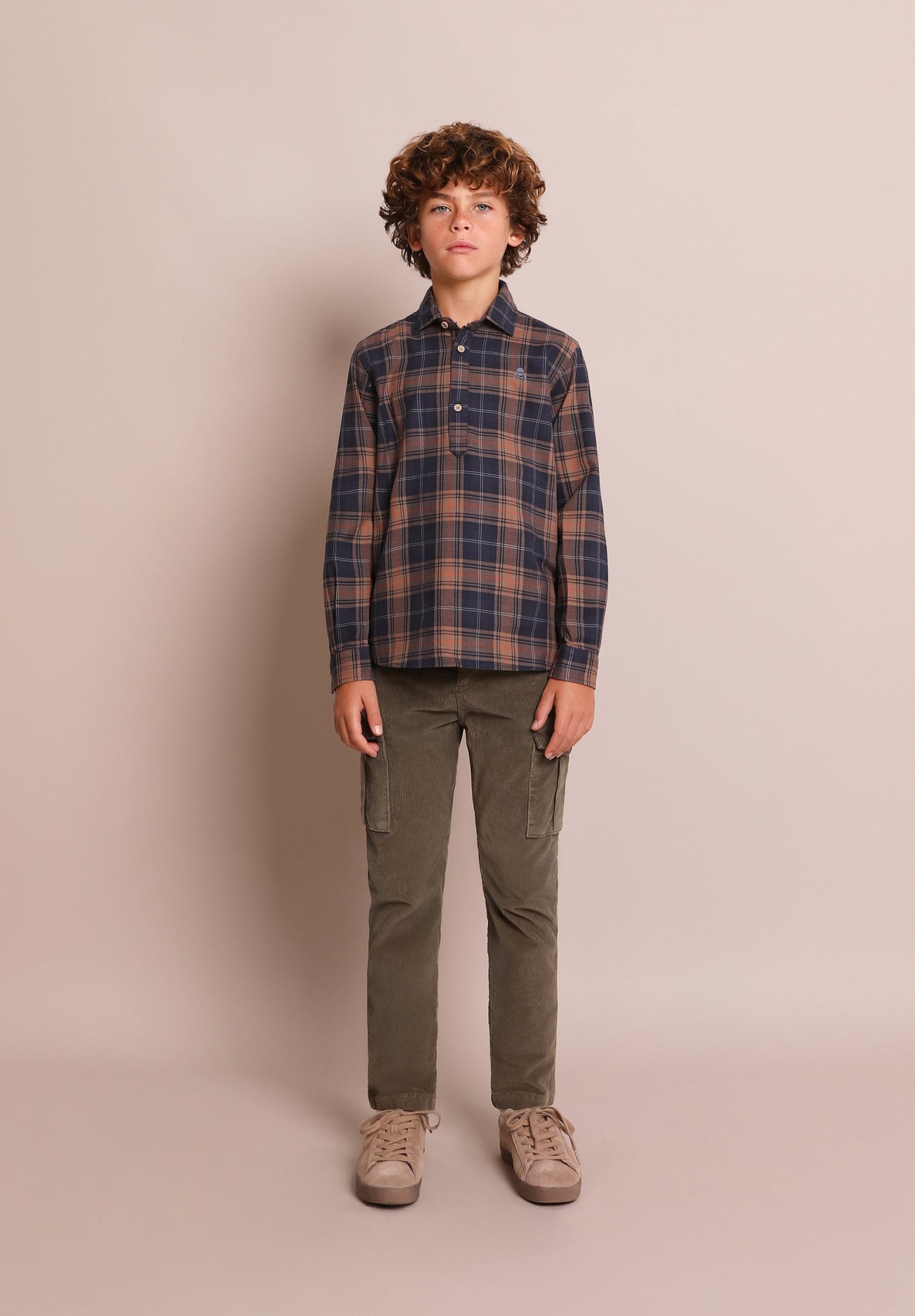 POLO SHIRT WITH WINDOW PANE CHECKS