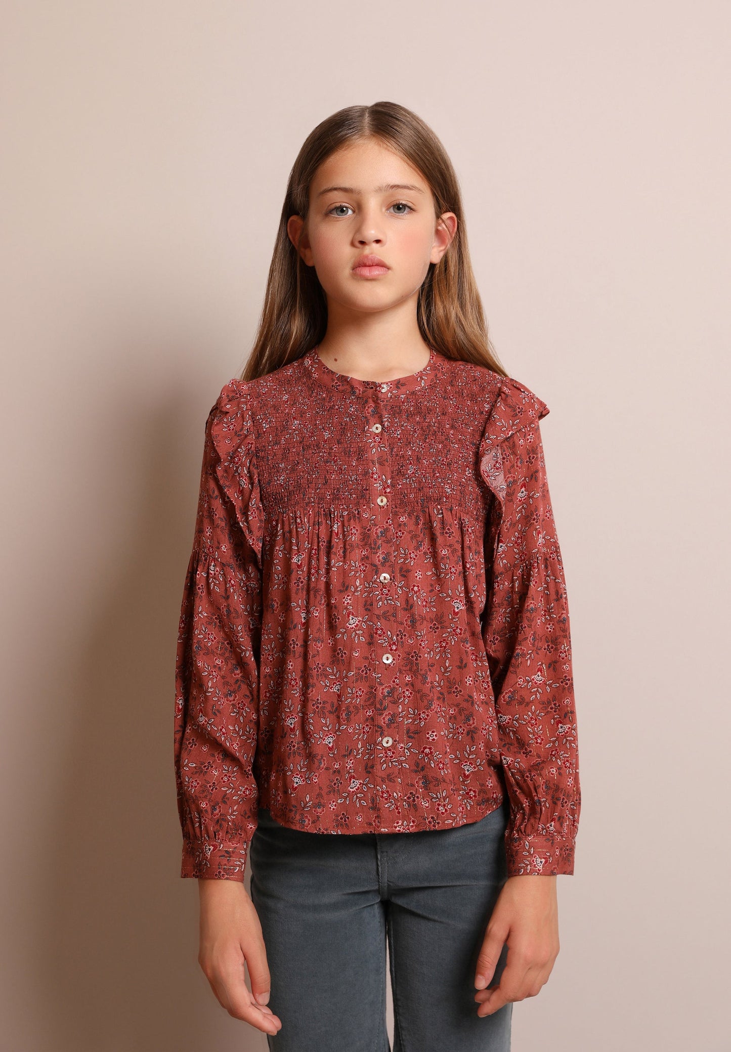PRINTED BLOUSE WITH LUREX