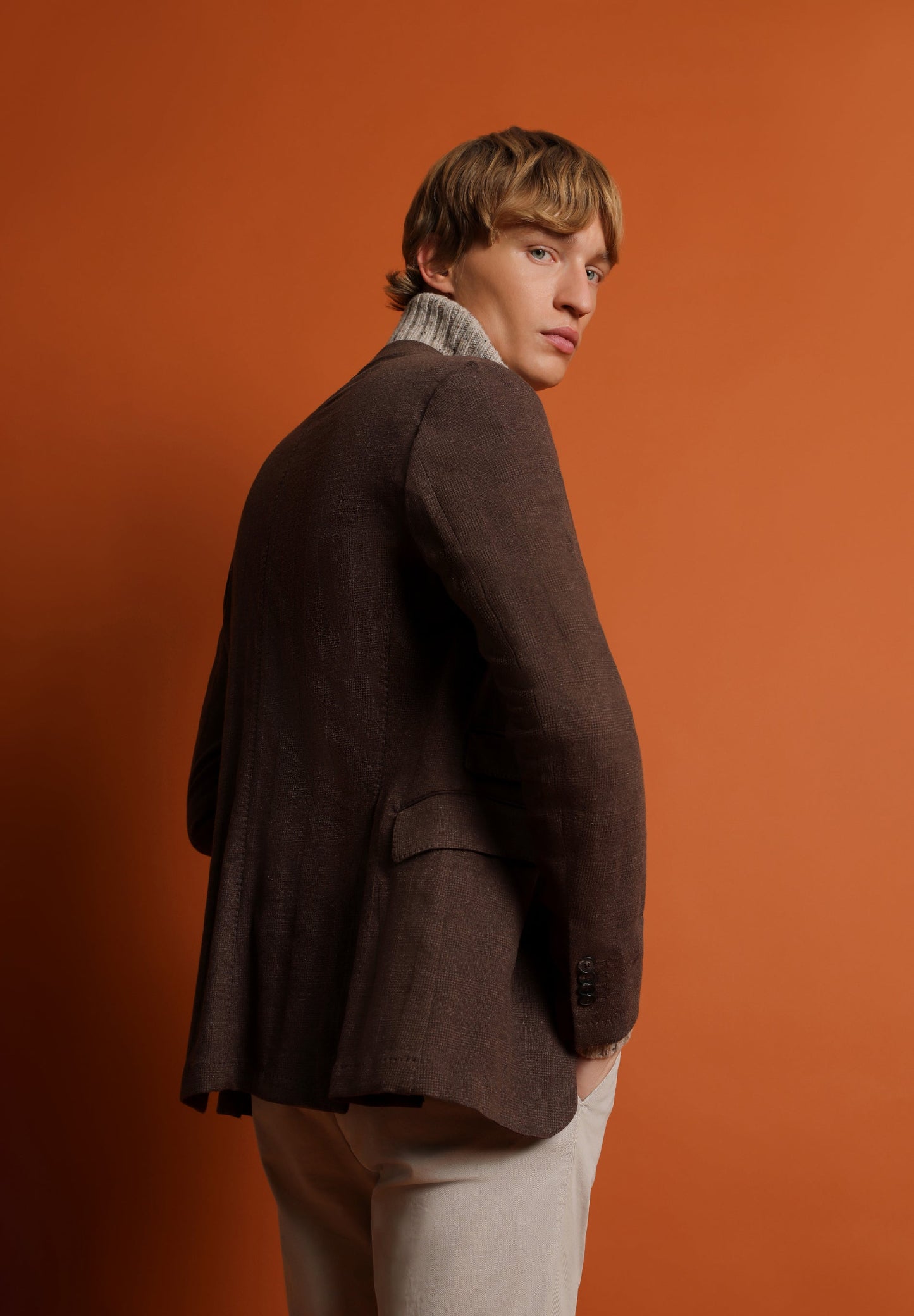 CHECKED COTTON BLAZER