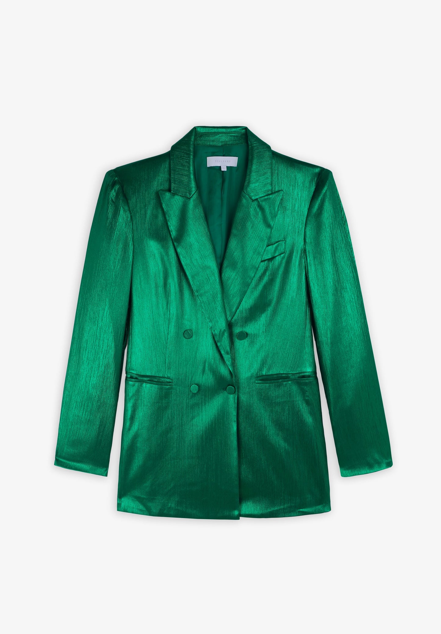 DOUBLE-BREASTED SATIN BLAZER