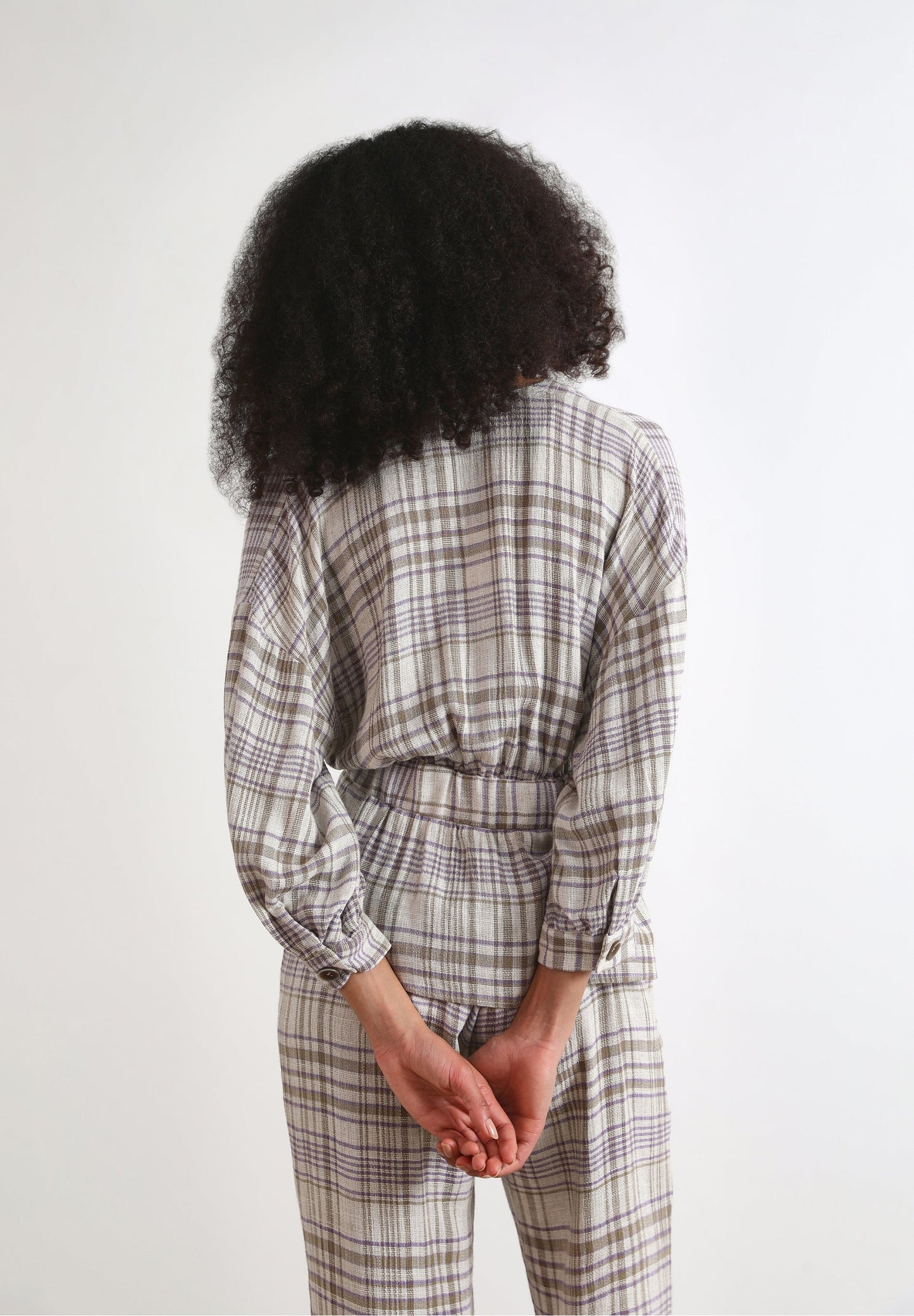 CHECK JACKET WITH BUTTON