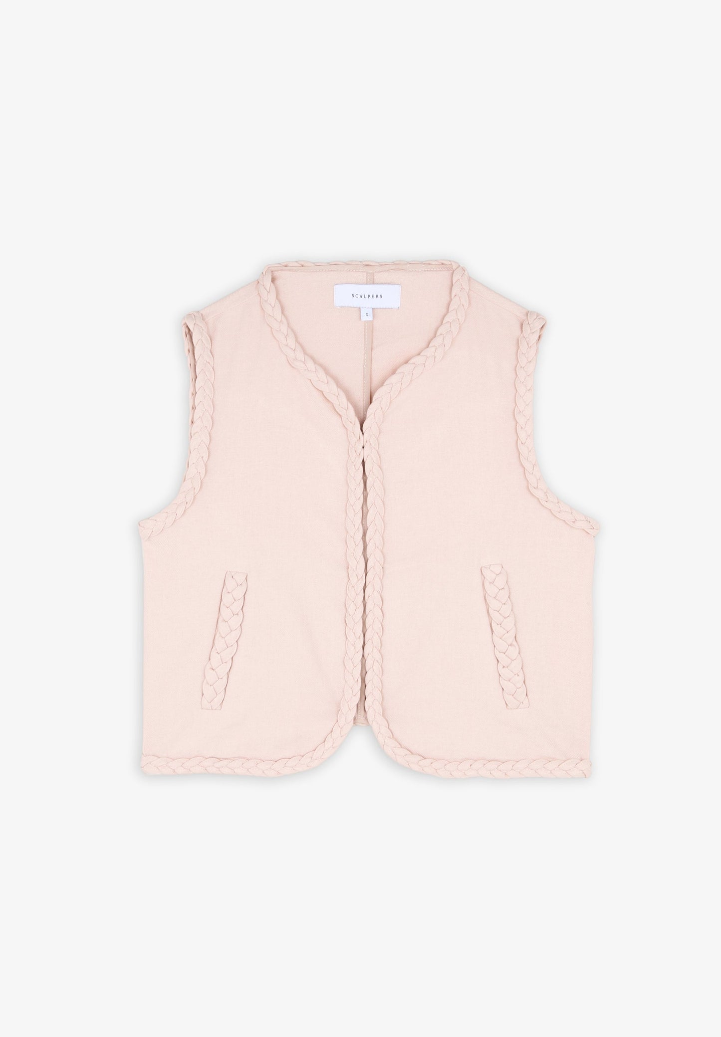 LINEN WAISTCOAT WITH BRAIDED DETAILS
