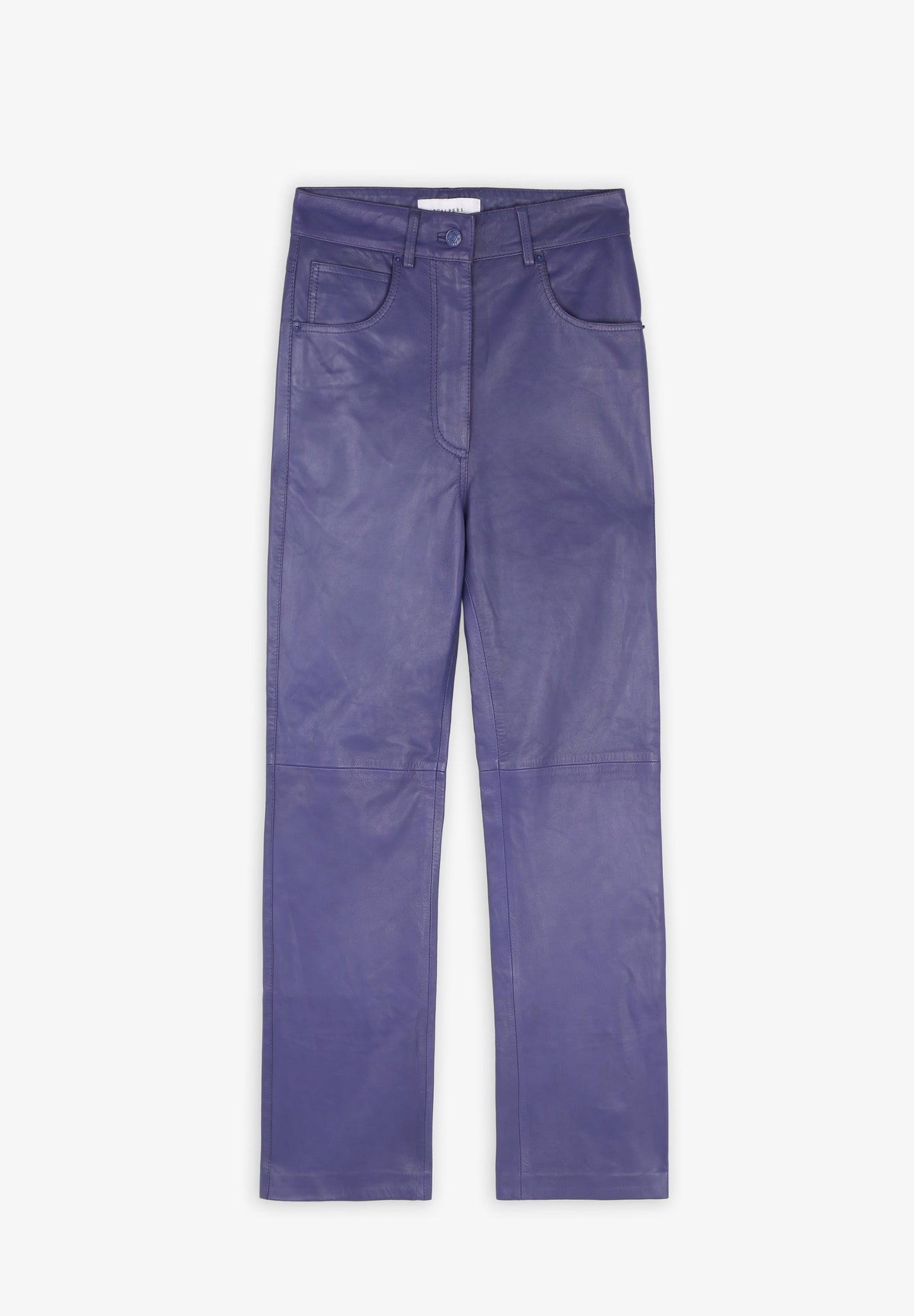 SLIM FIT FLARED LEATHER TROUSERS