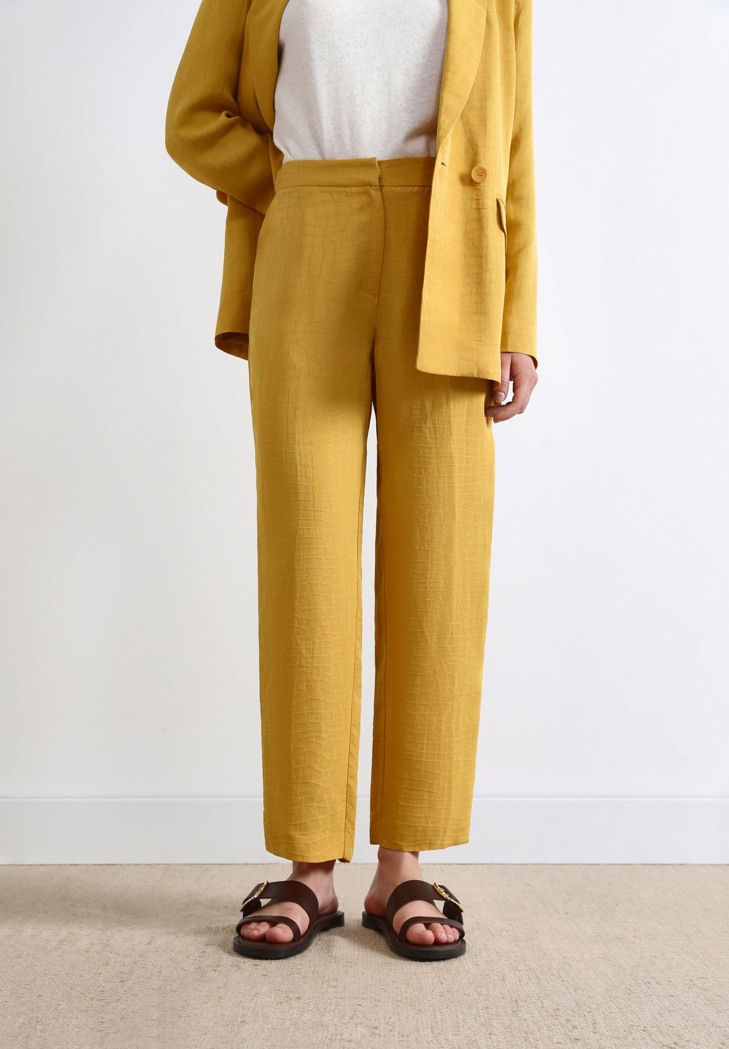 STRAIGHT JACQUARD TROUSERS