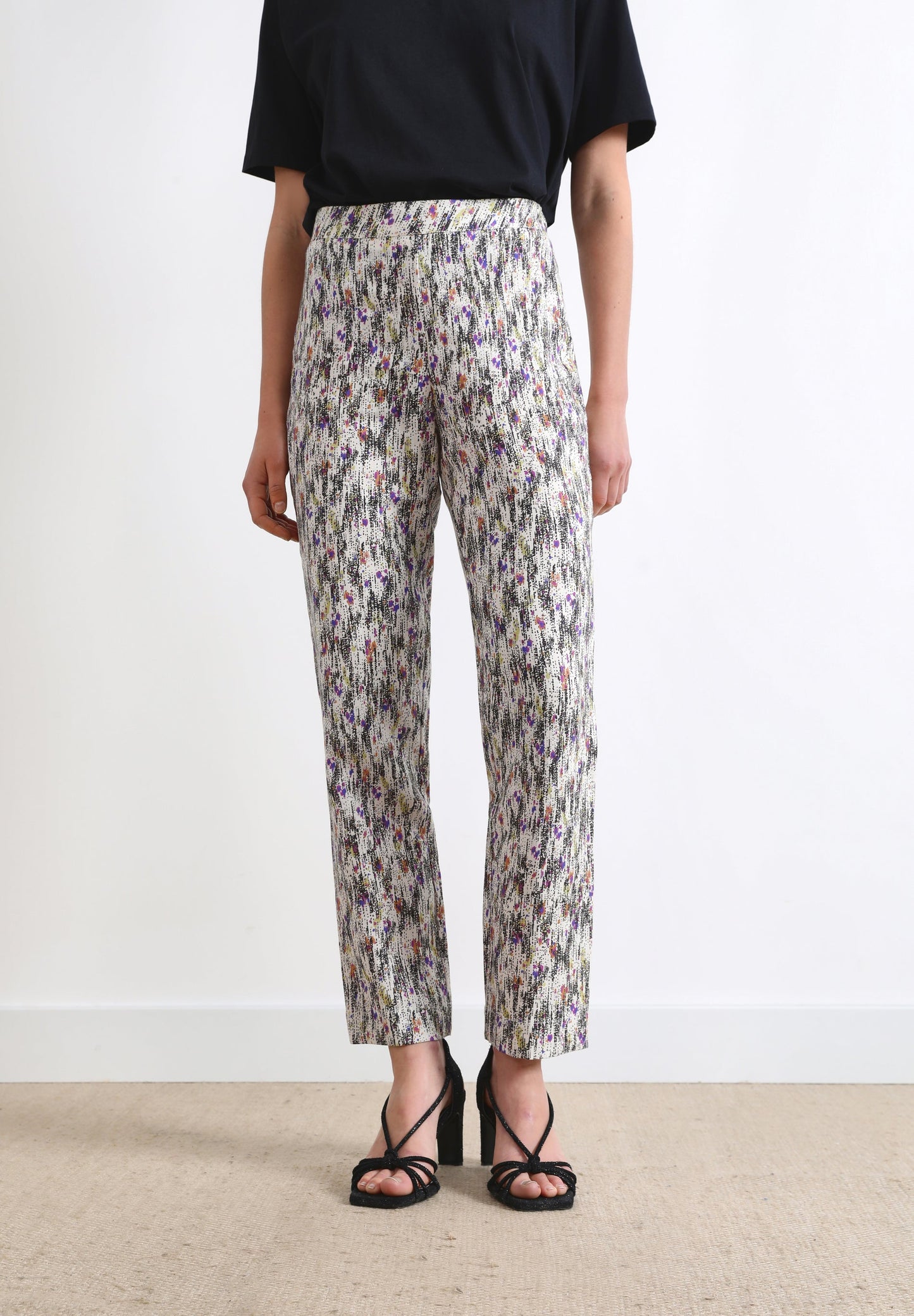 MULTICOLOURED LINEN TROUSERS