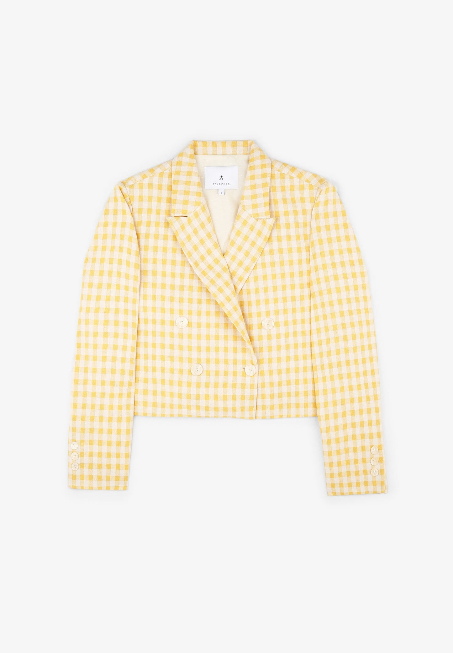 CROPPED GINGHAM BLAZER