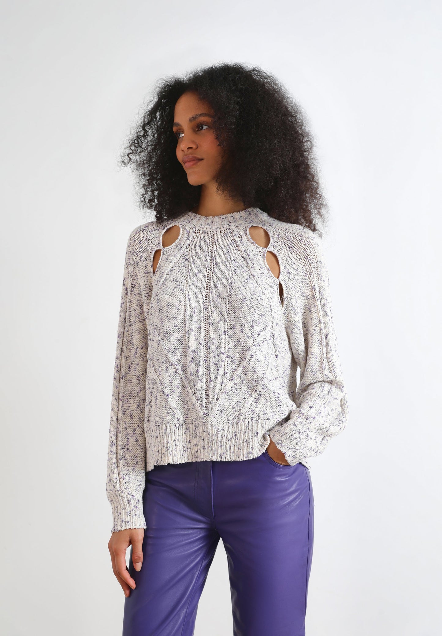 SWEATER WITH SLIT DETAILS