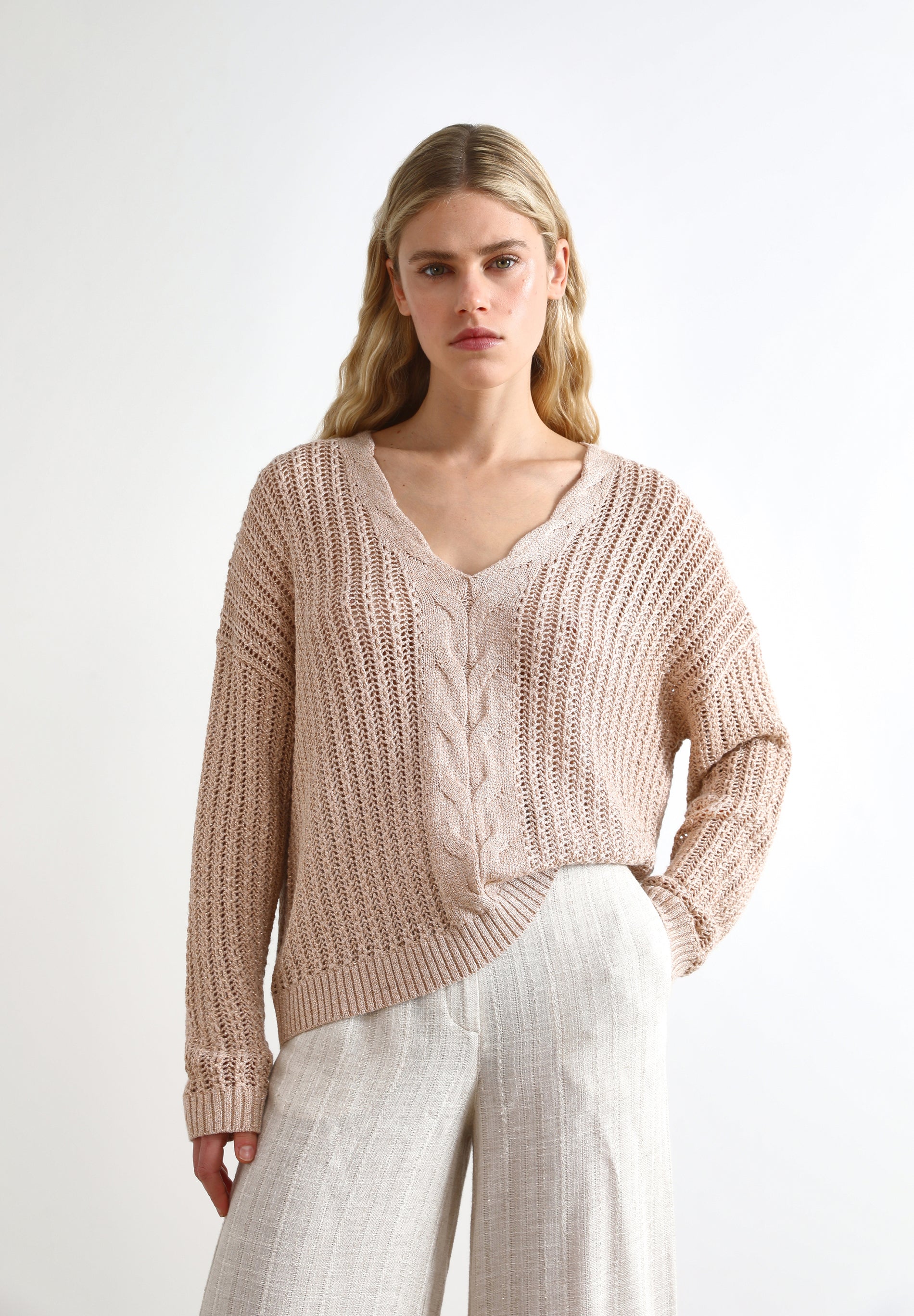 CABLE-KNIT SWEATER