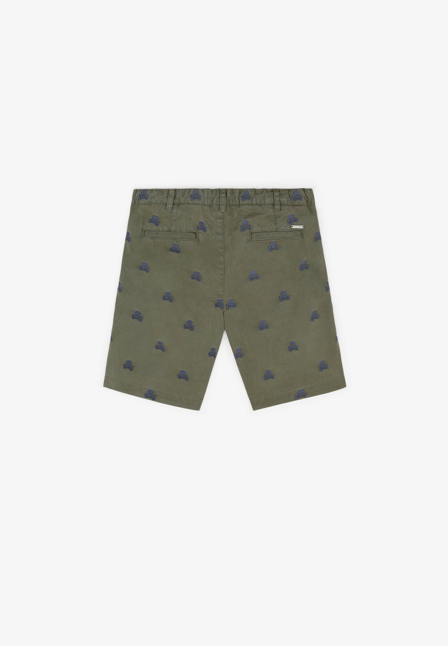 BERMUDA SHORTS WITH ALL-OVER SKULL PRINT