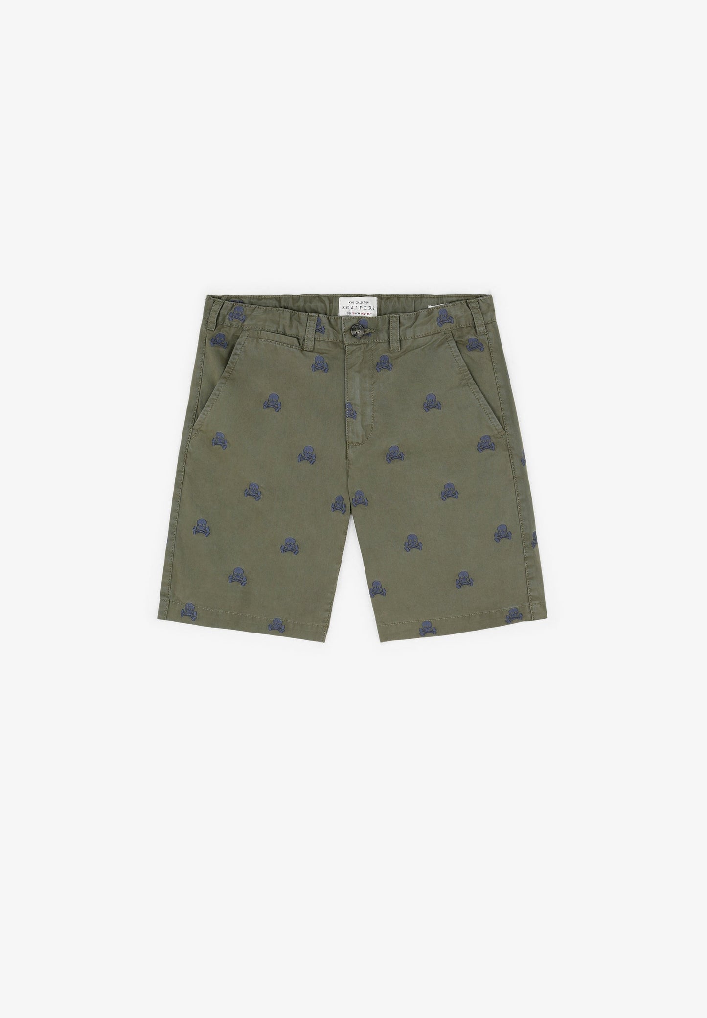 BERMUDA SHORTS WITH ALL-OVER SKULL PRINT