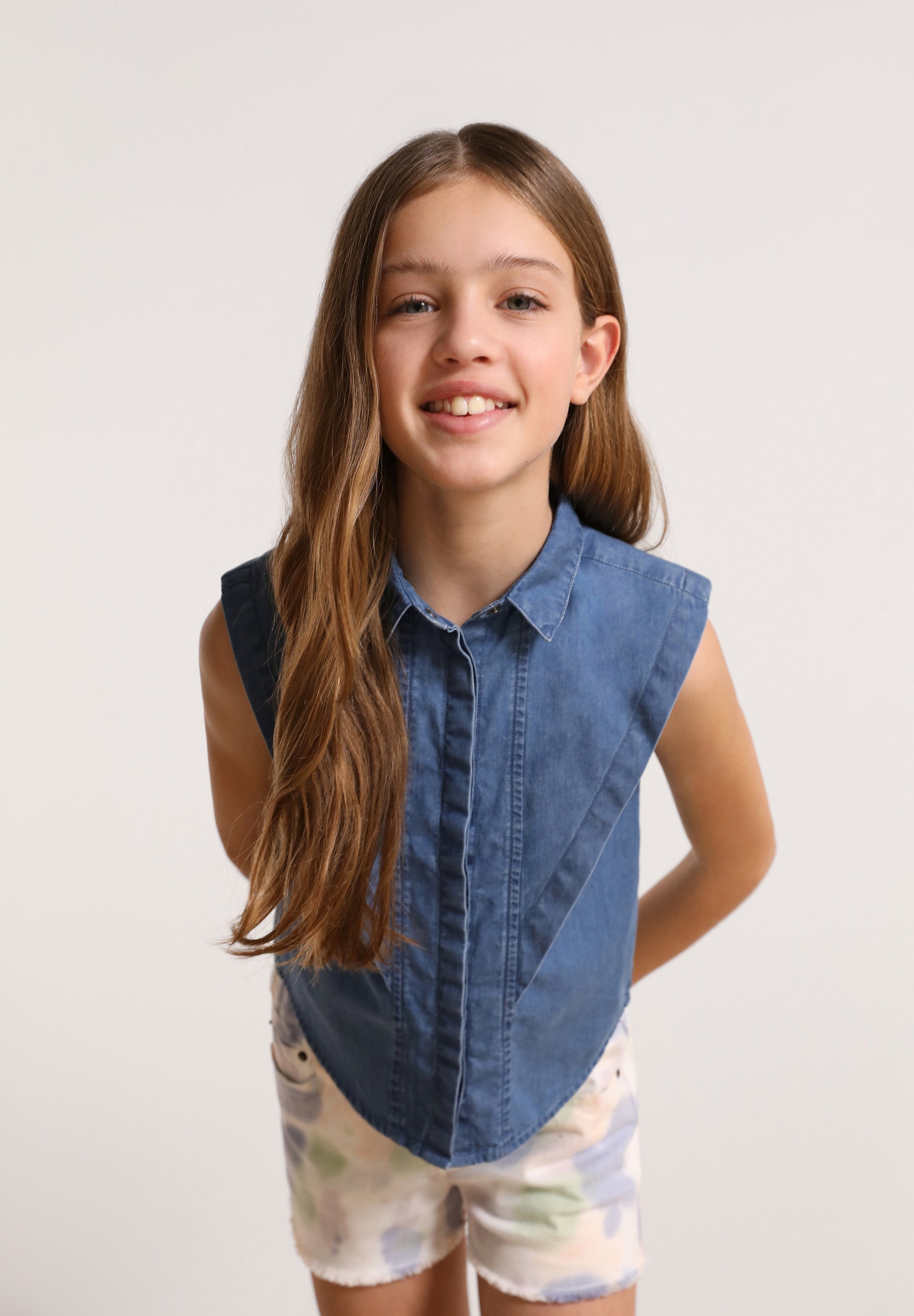DOUBLE DENIM BLOUSE