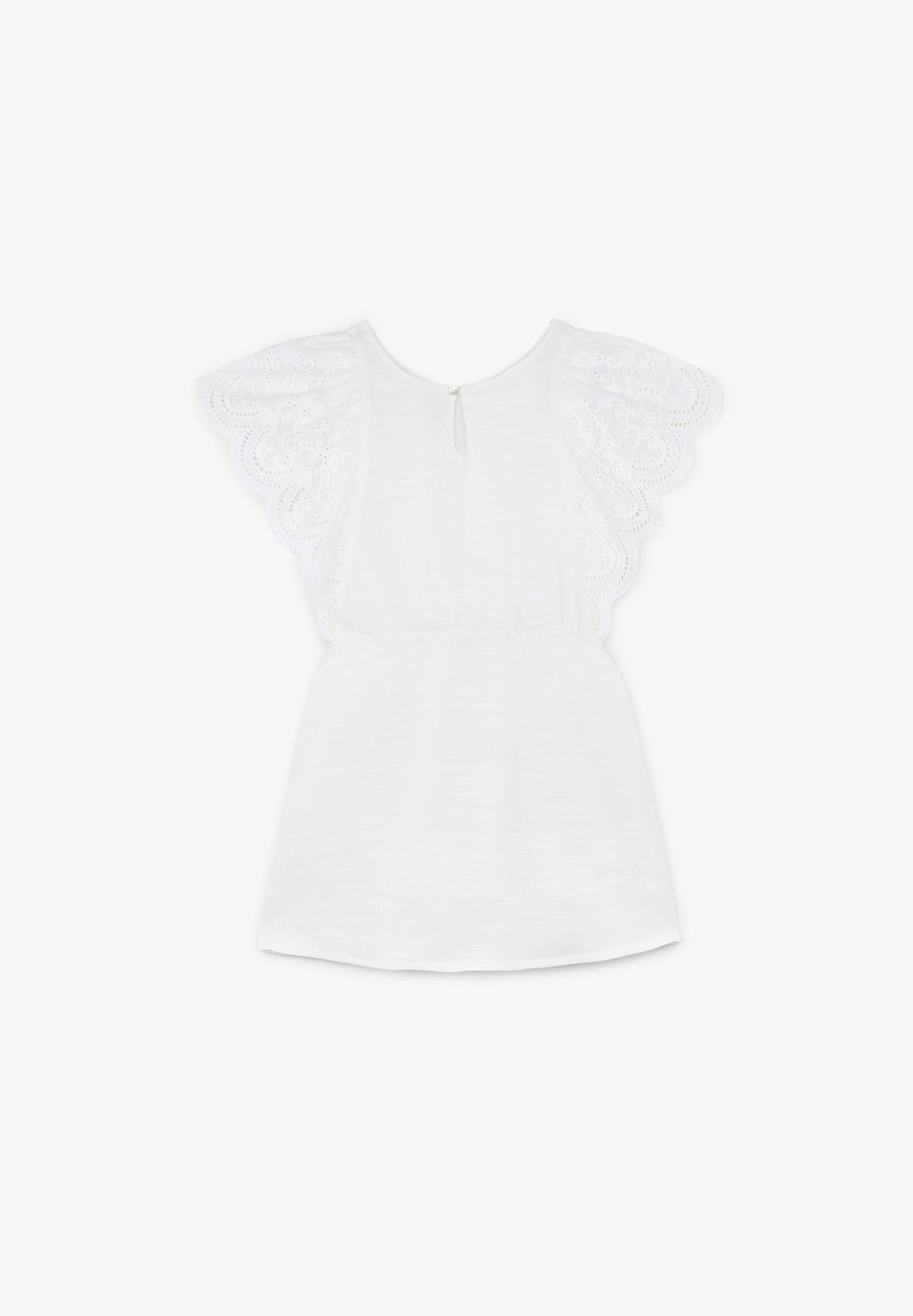 MINI DRESS WITH BRODERIE ANGLAISE RUFFLES