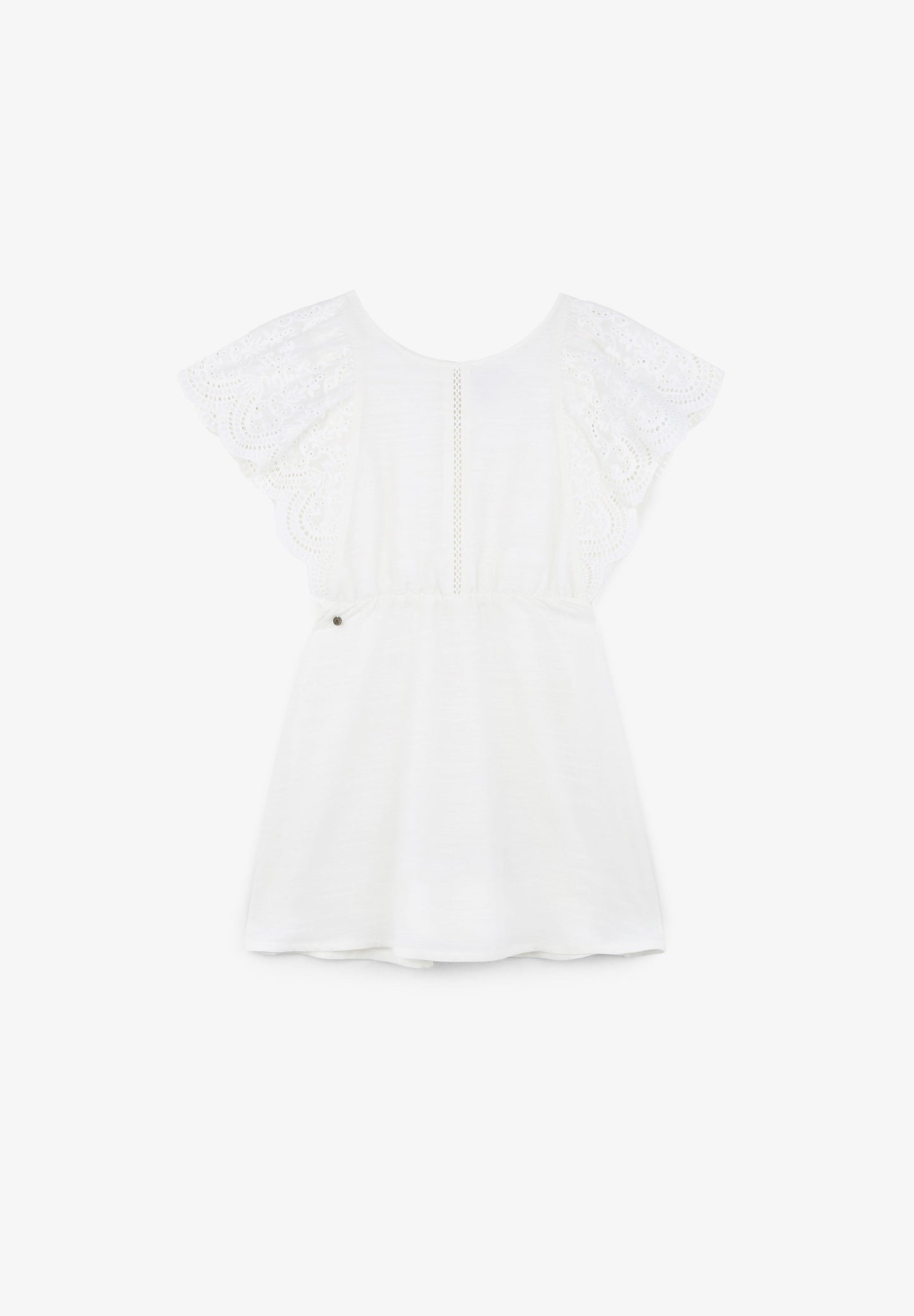 MINI DRESS WITH BRODERIE ANGLAISE RUFFLES
