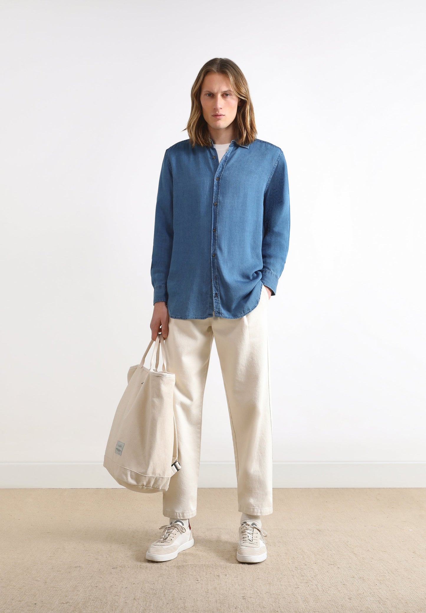 DENIM SHIRT WITH SKULL FLAP