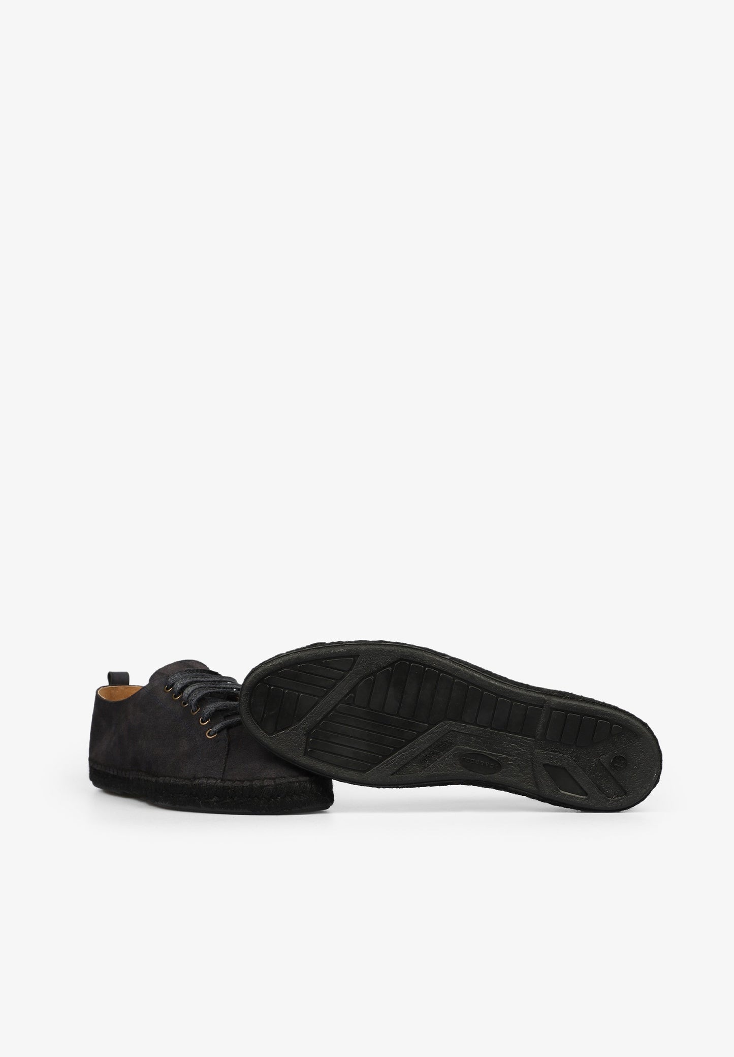 SPLIT LEATHER ESPADRILLES WITH LACES