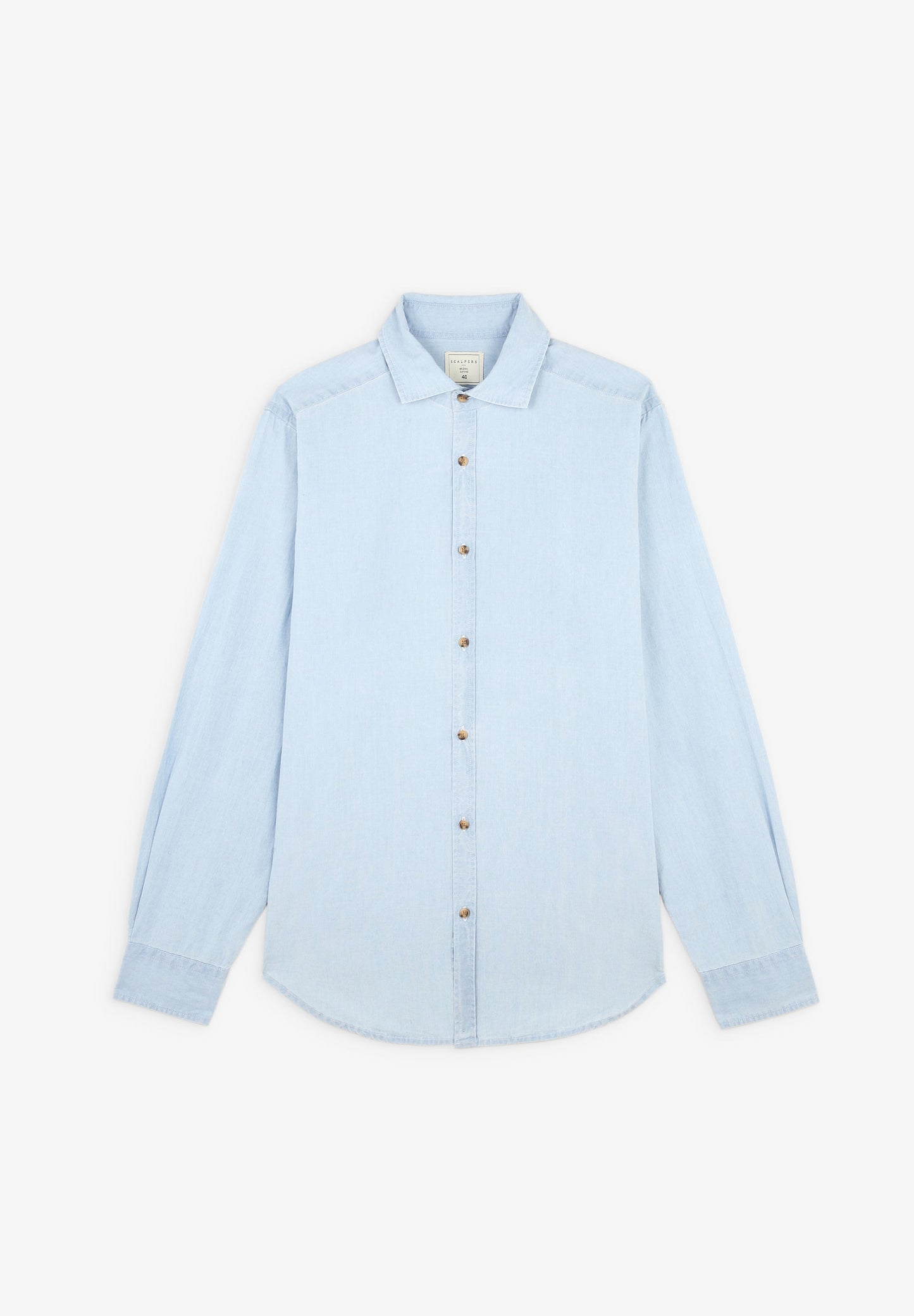 CONTRAST DENIM SHIRT WITH BUTTONS