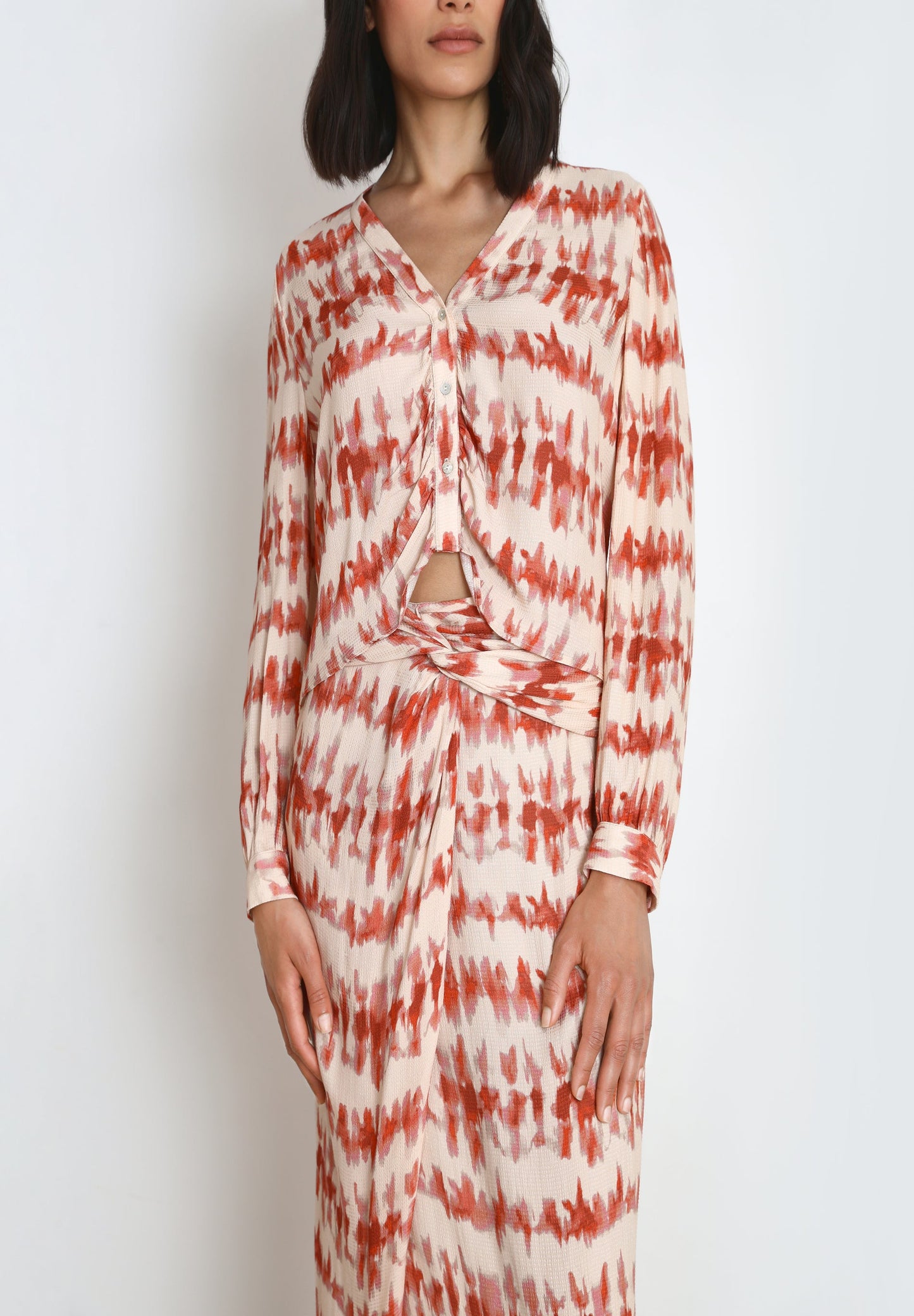 TIE-DYE CROPPED BLOUSE