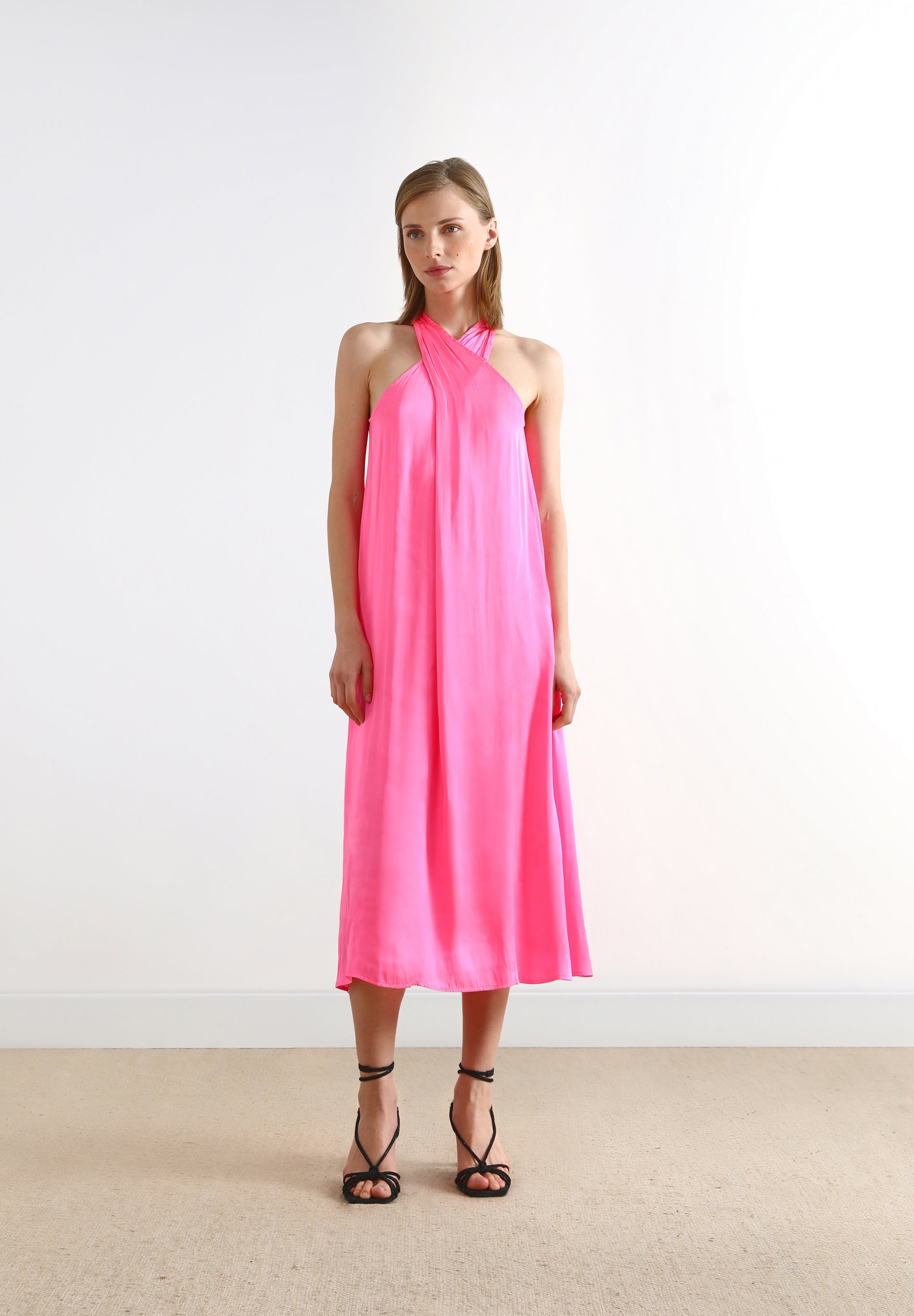 HALTERNECK MIDI DRESS