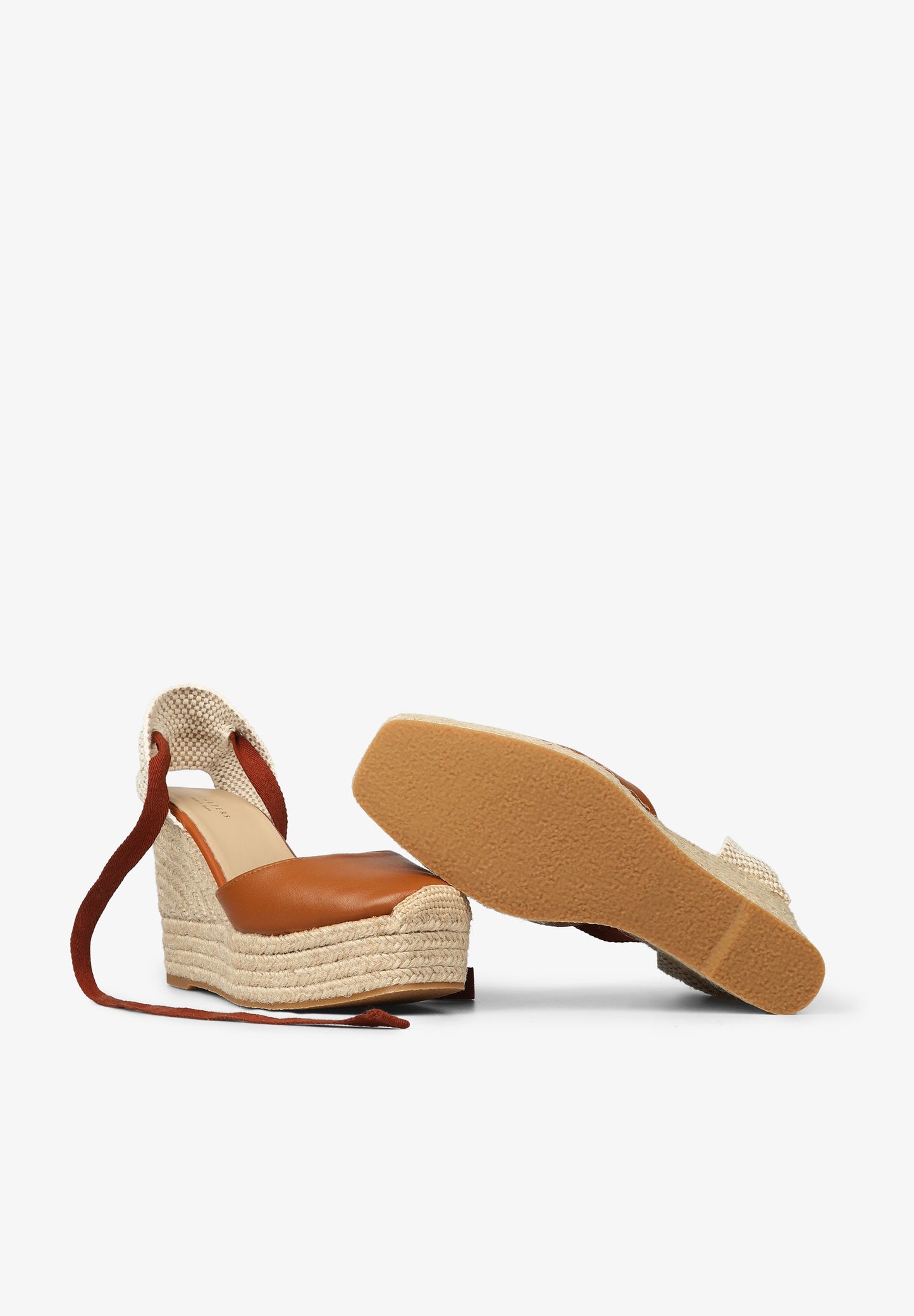 LEATHER WEDGE ESPADRILLES