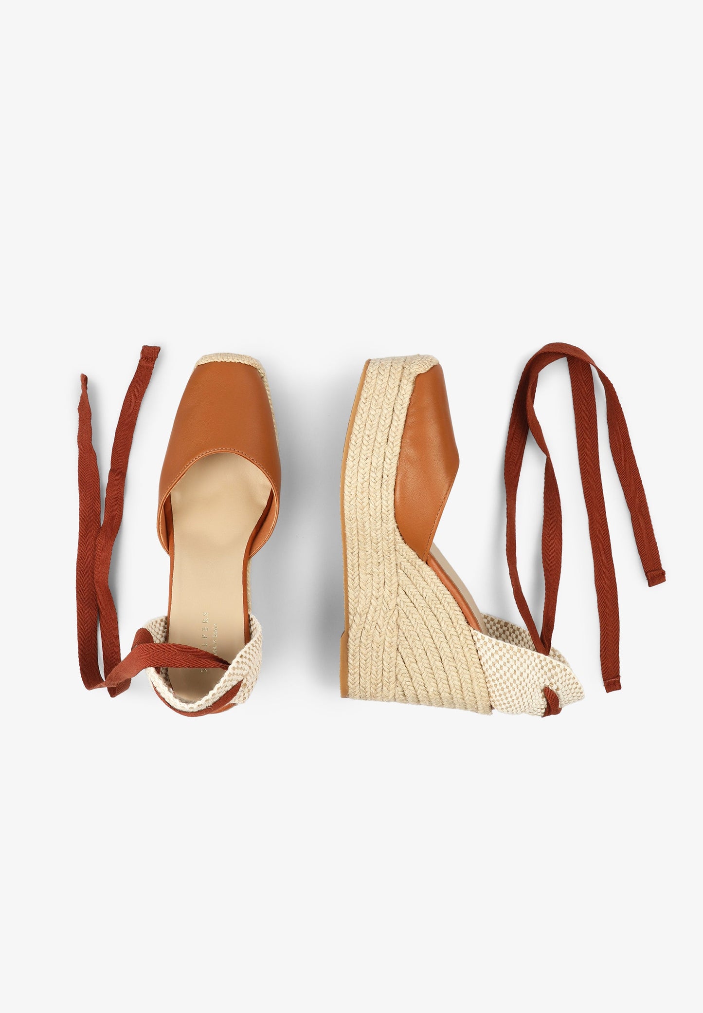 LEATHER WEDGE ESPADRILLES