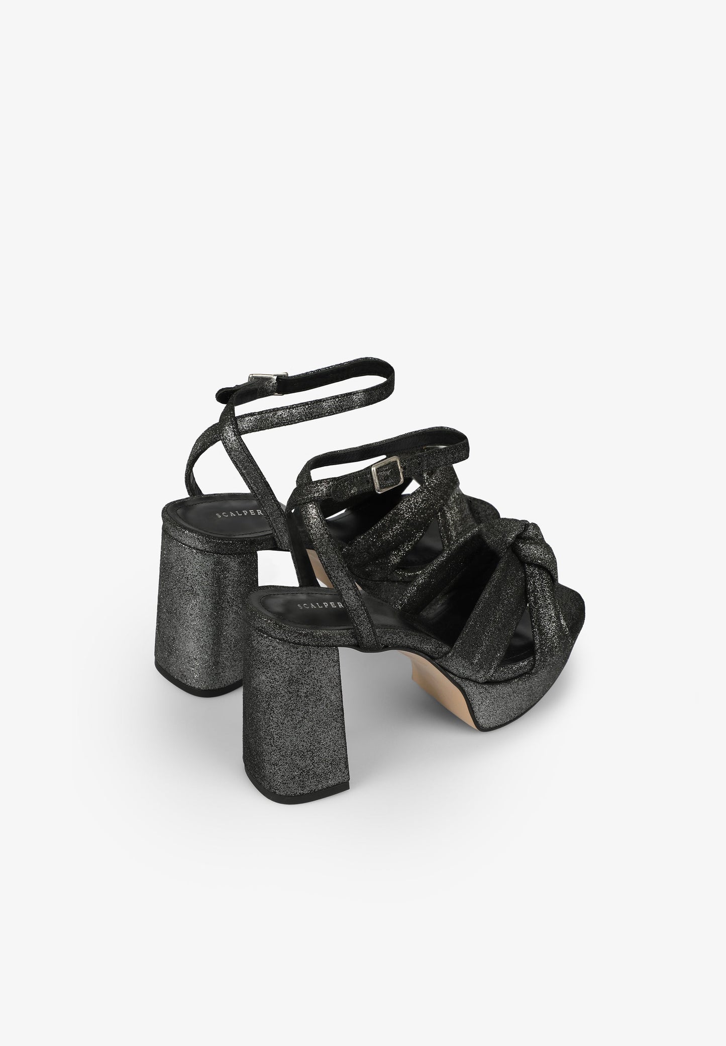 PLATFORM HEELED SANDALS WITH KNOT