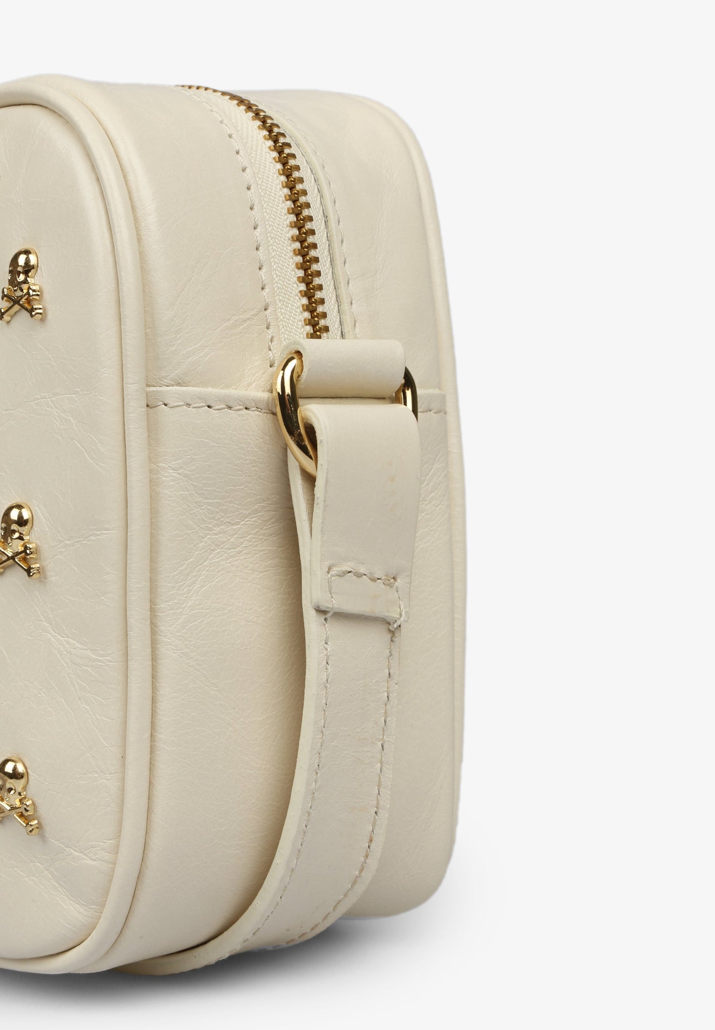 LEATHER CROSSBODY BAG WITH SKULLS