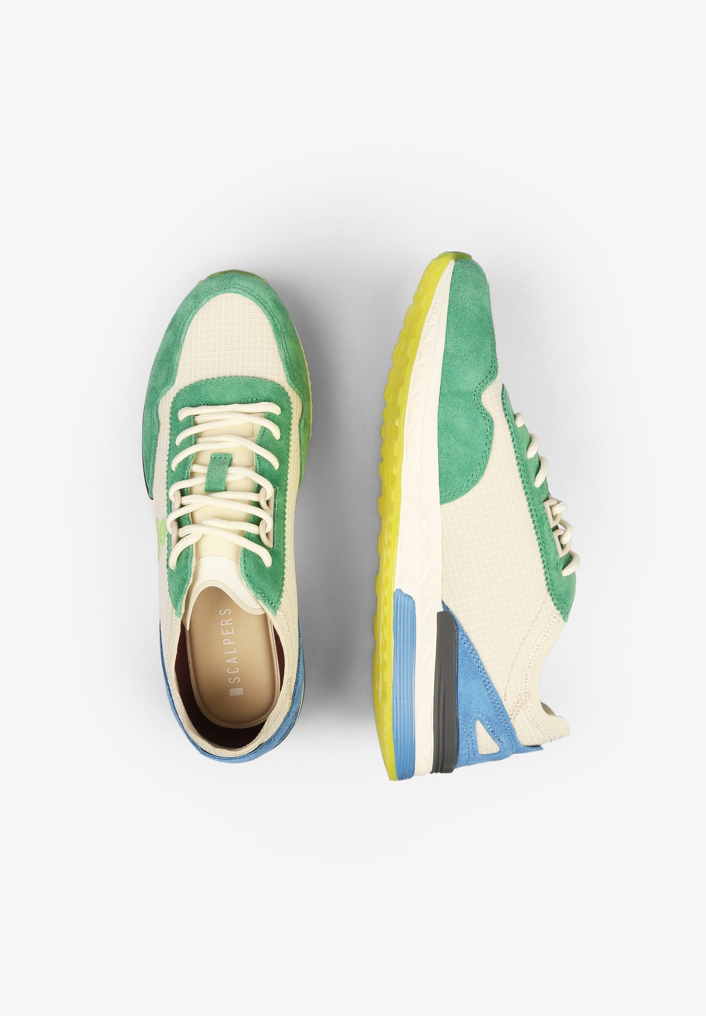 THREE-TONE SUEDE SNEAKERS