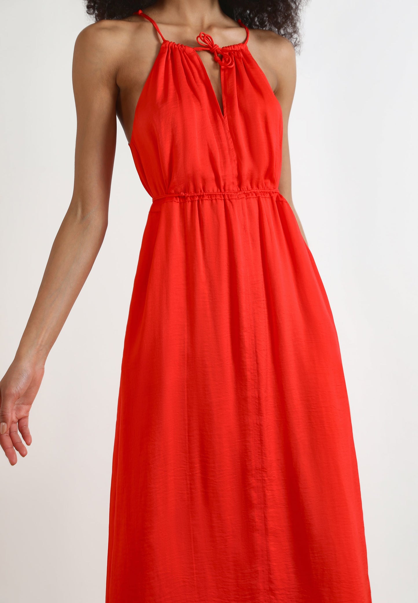 STRAPPY DRESS WITH TIE WAIST