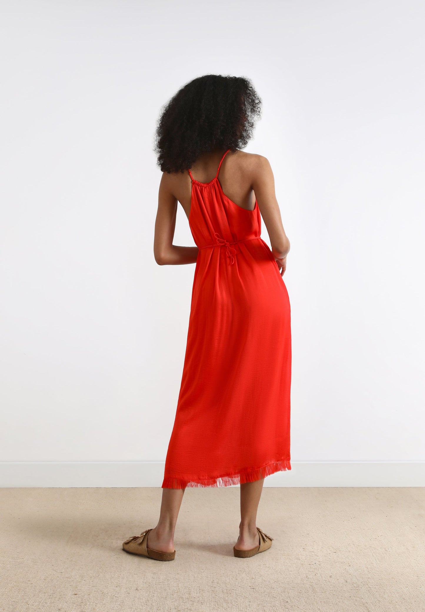 STRAPPY DRESS WITH TIE WAIST