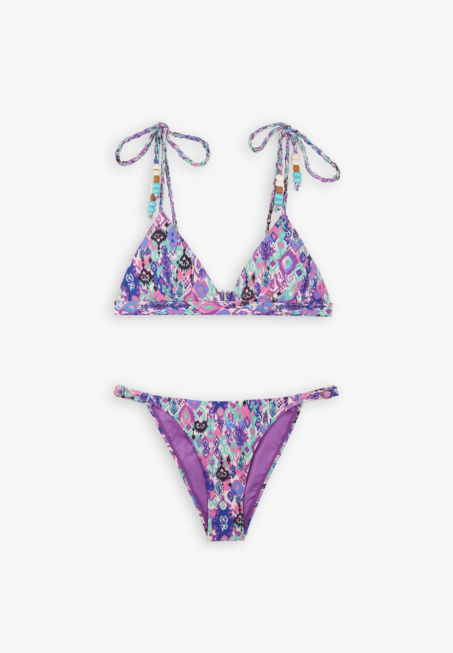 BIKINI WITH PRINT AND BEADS