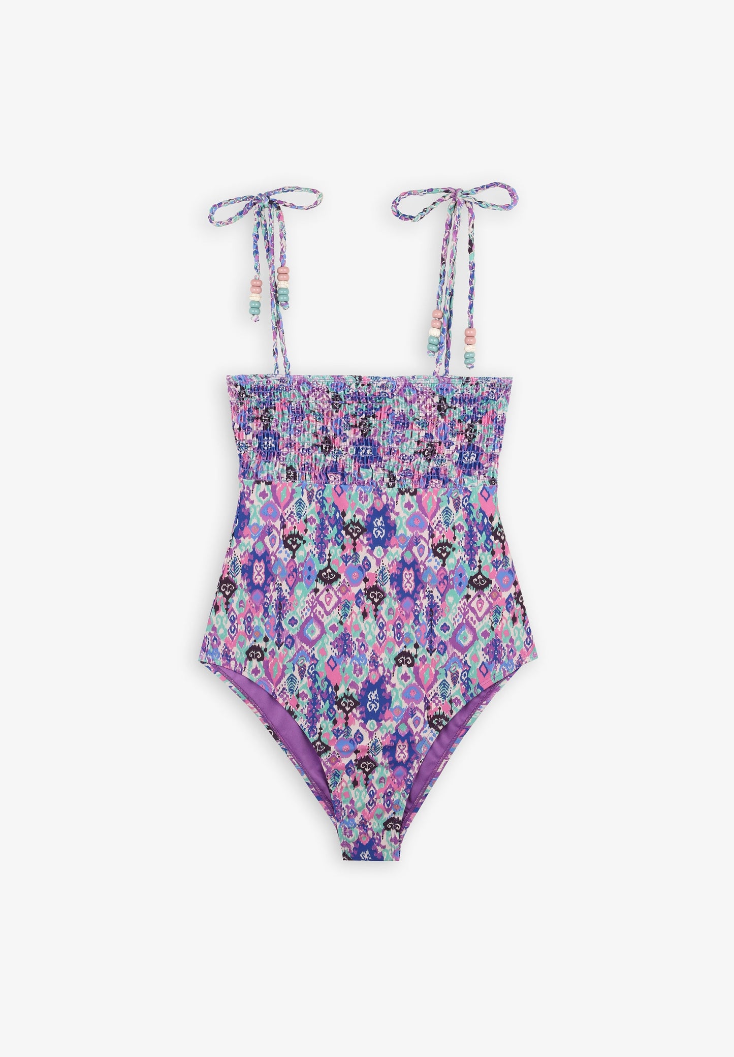 PRINT SWIMSUIT WITH BEADS