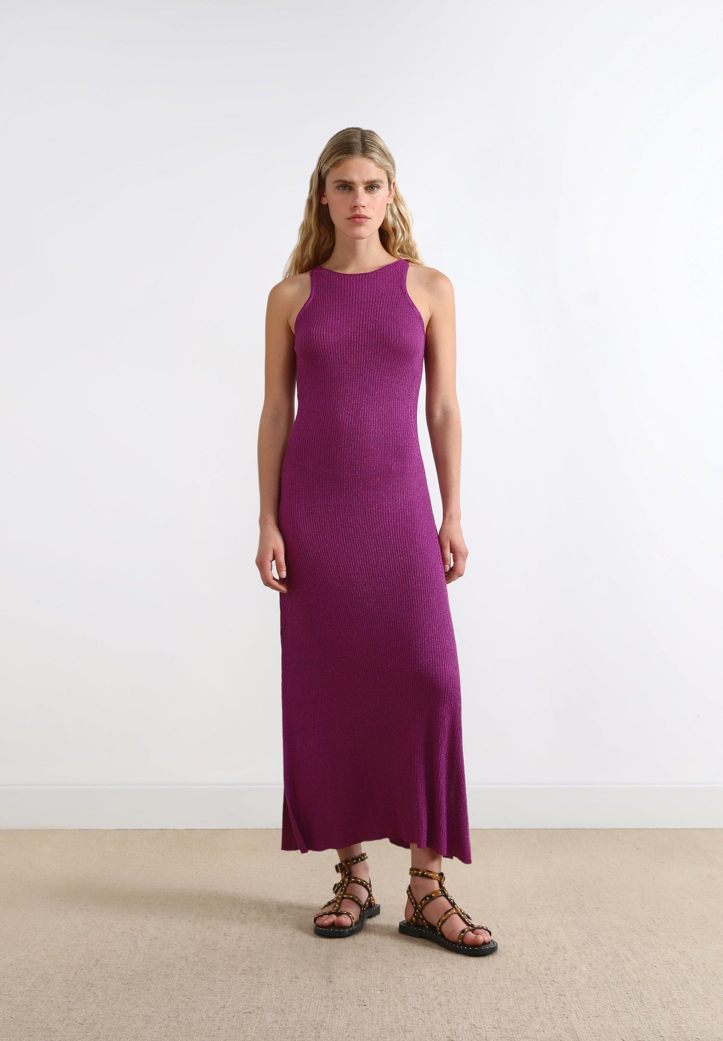 LUREX DRESS WITH BACK DETAIL