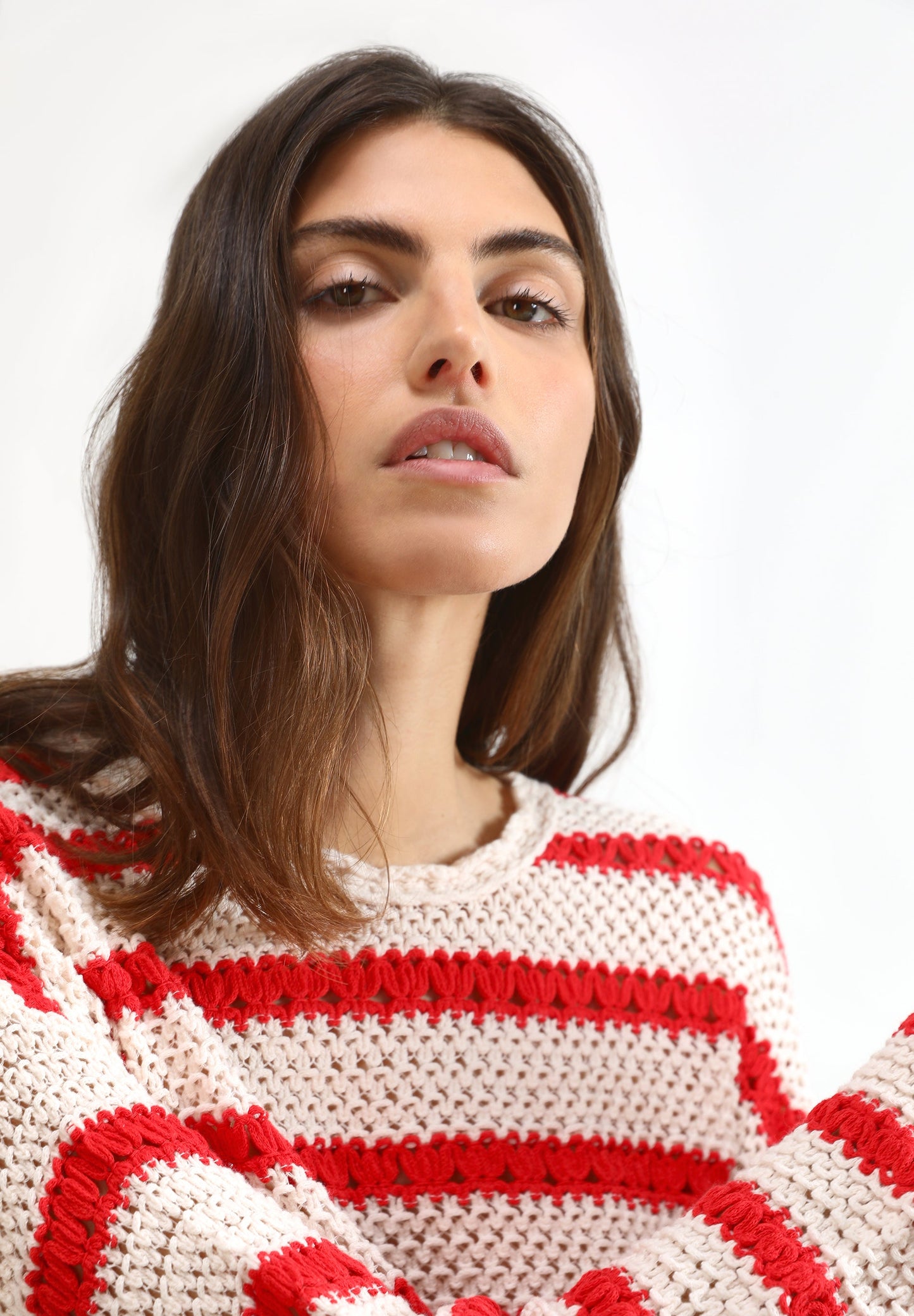 STRIPED CROCHET SWEATER