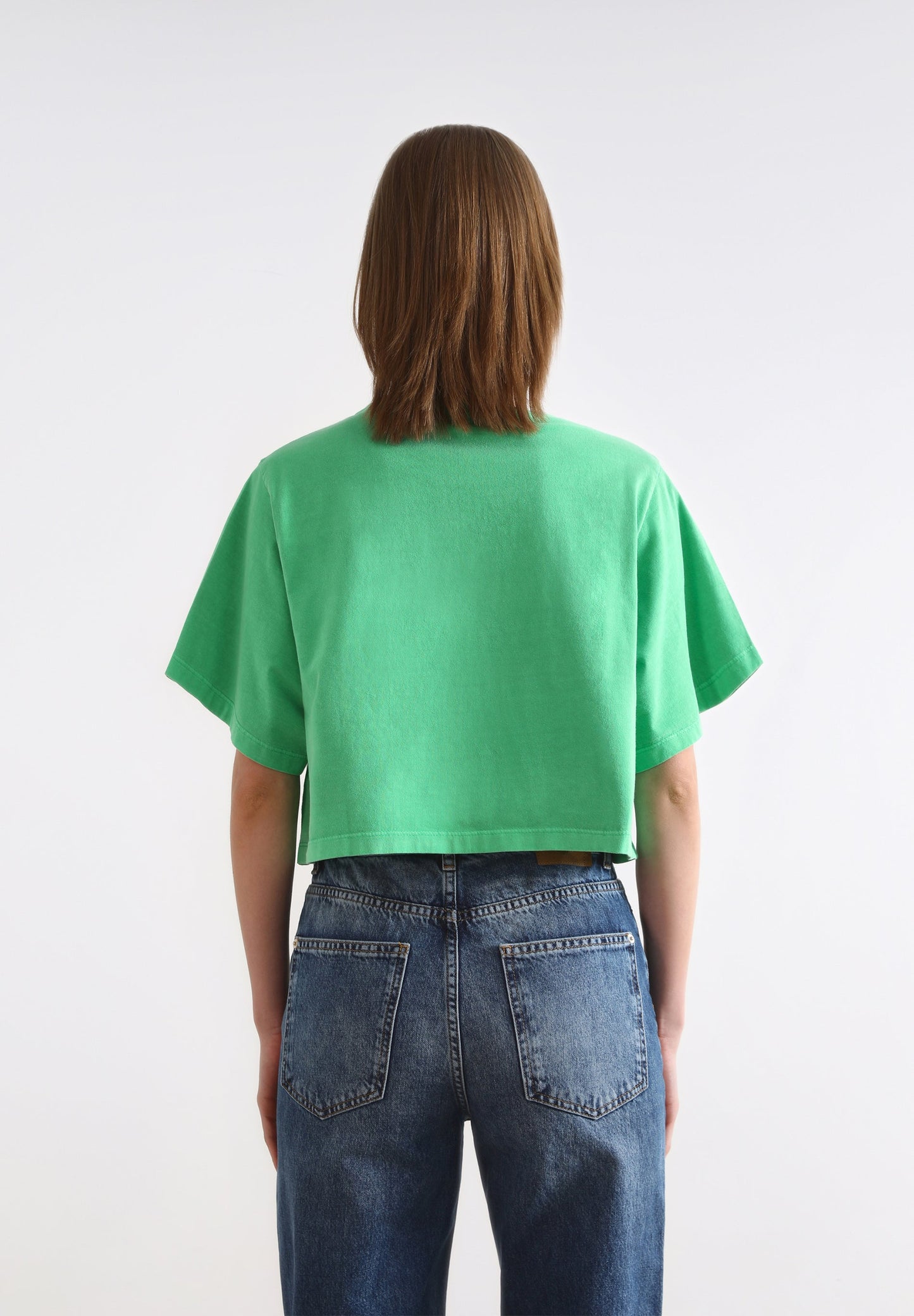 CROPPED T-SHIRT WITH MINI EMBROIDERY