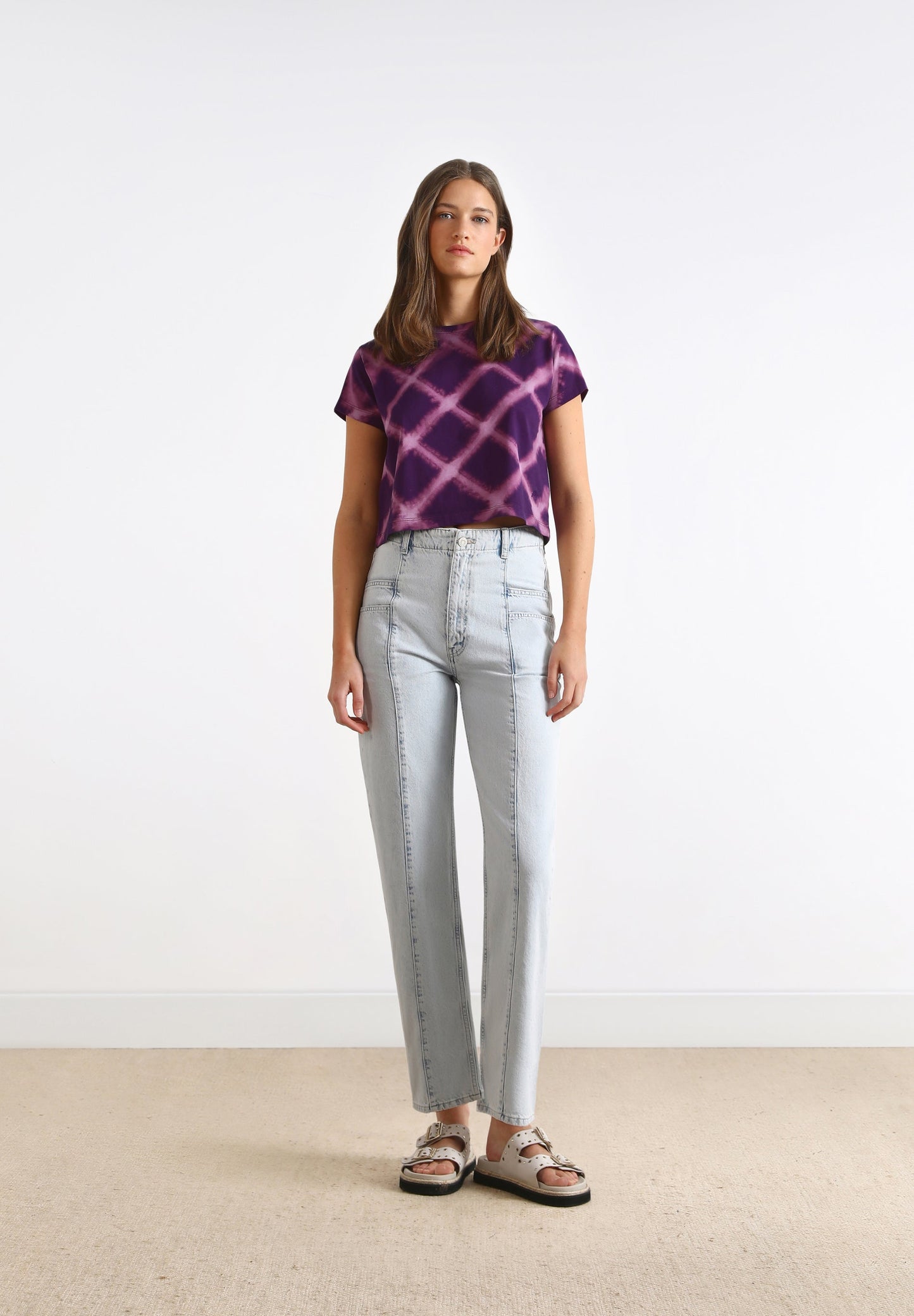 STRIPED TIE-DYE T-SHIRT