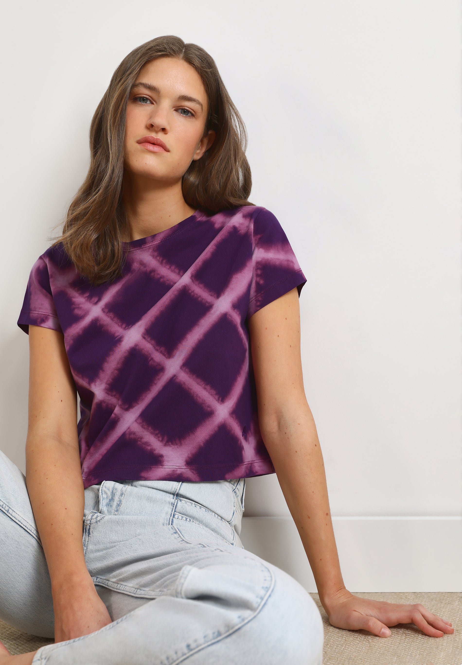 STRIPED TIE-DYE T-SHIRT
