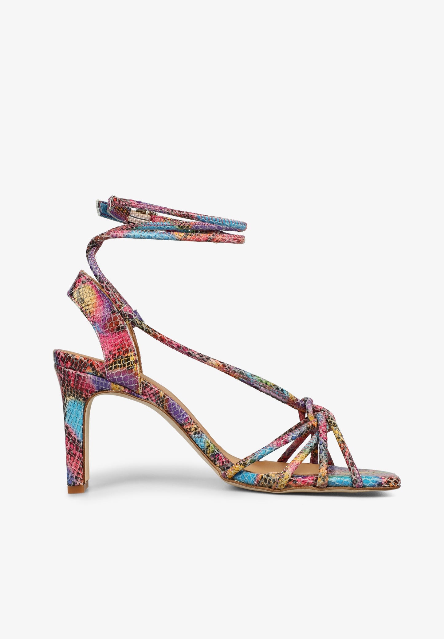 MULTICOLOURED HIGH HEEL SANDALS