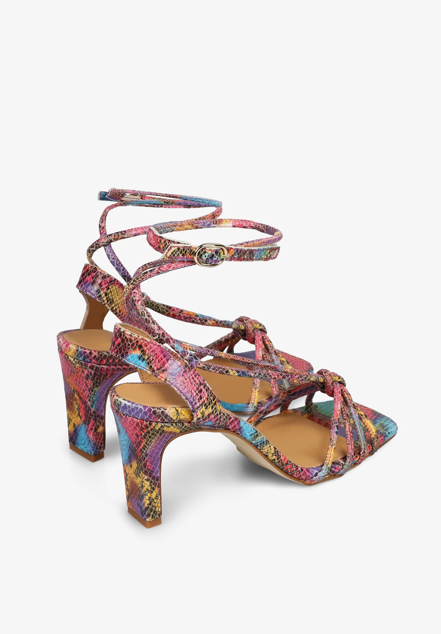 MULTICOLOURED HIGH HEEL SANDALS