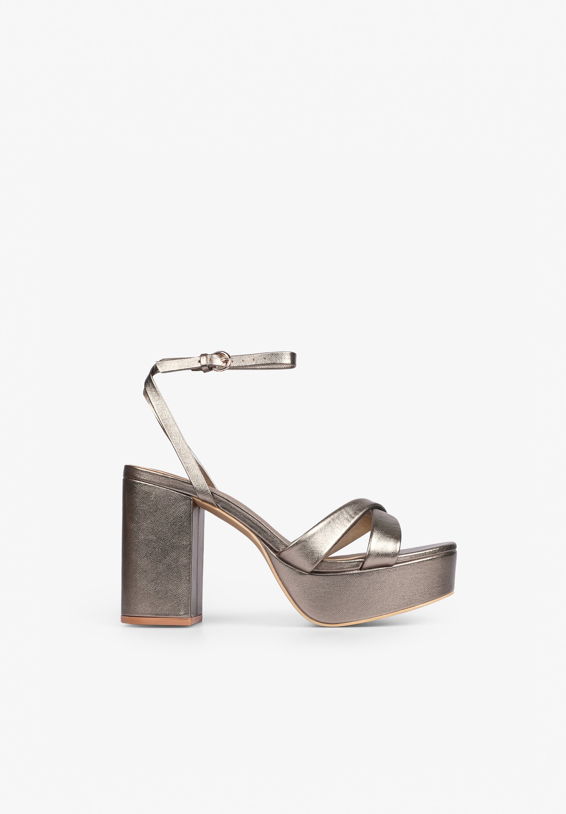 METALLIC PLATFORM SANDALS