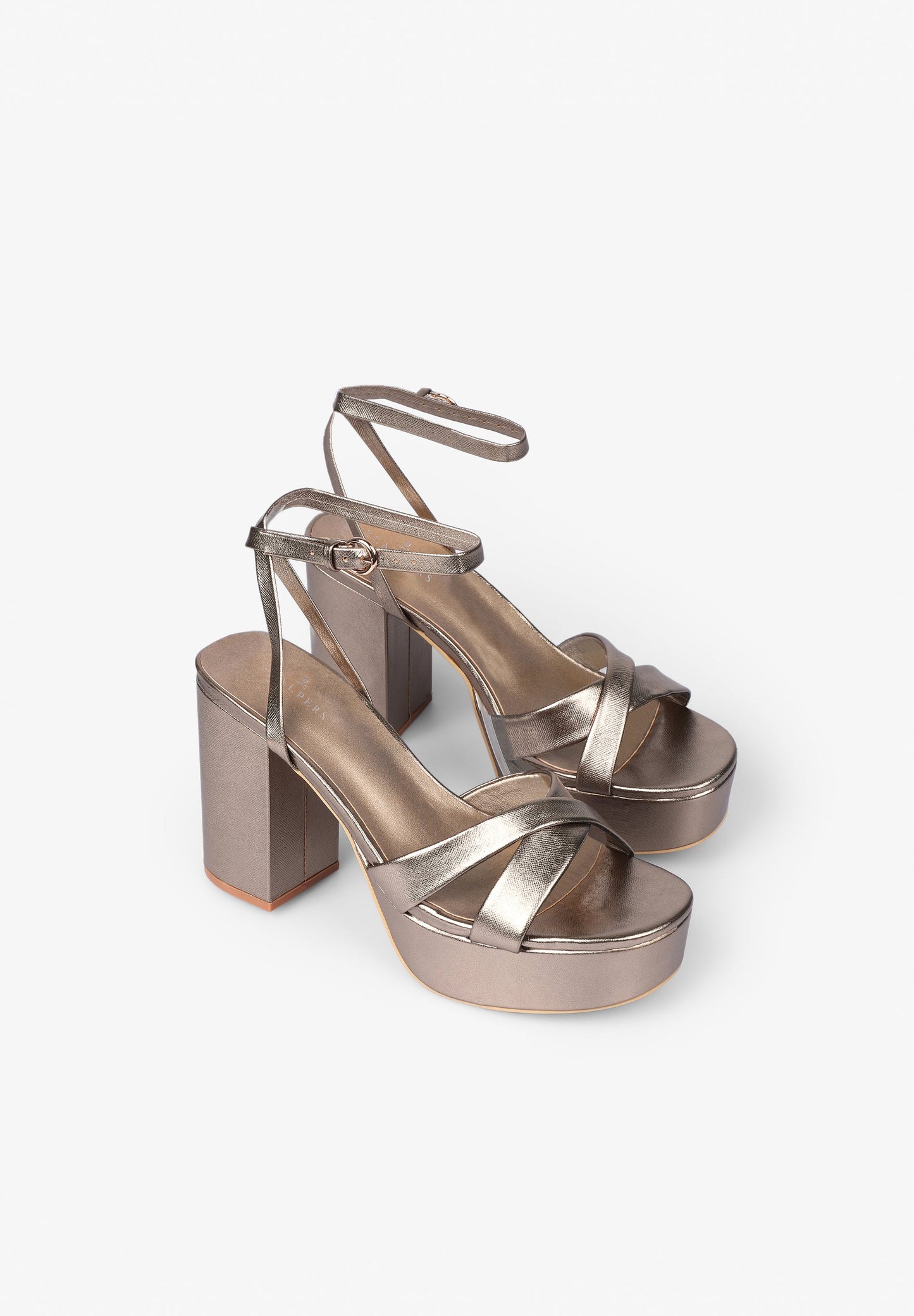 METALLIC PLATFORM SANDALS