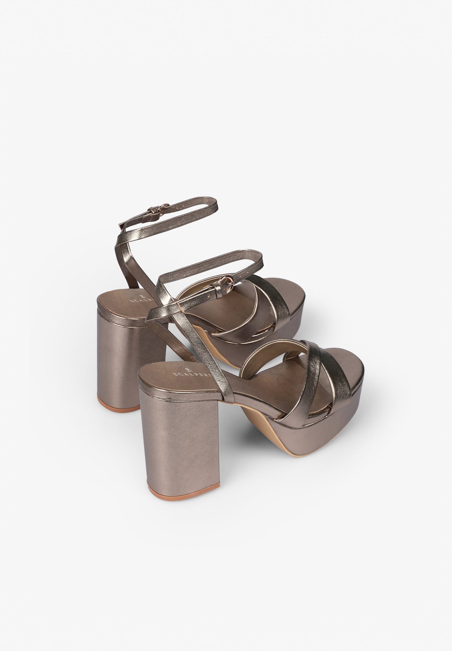 METALLIC PLATFORM SANDALS
