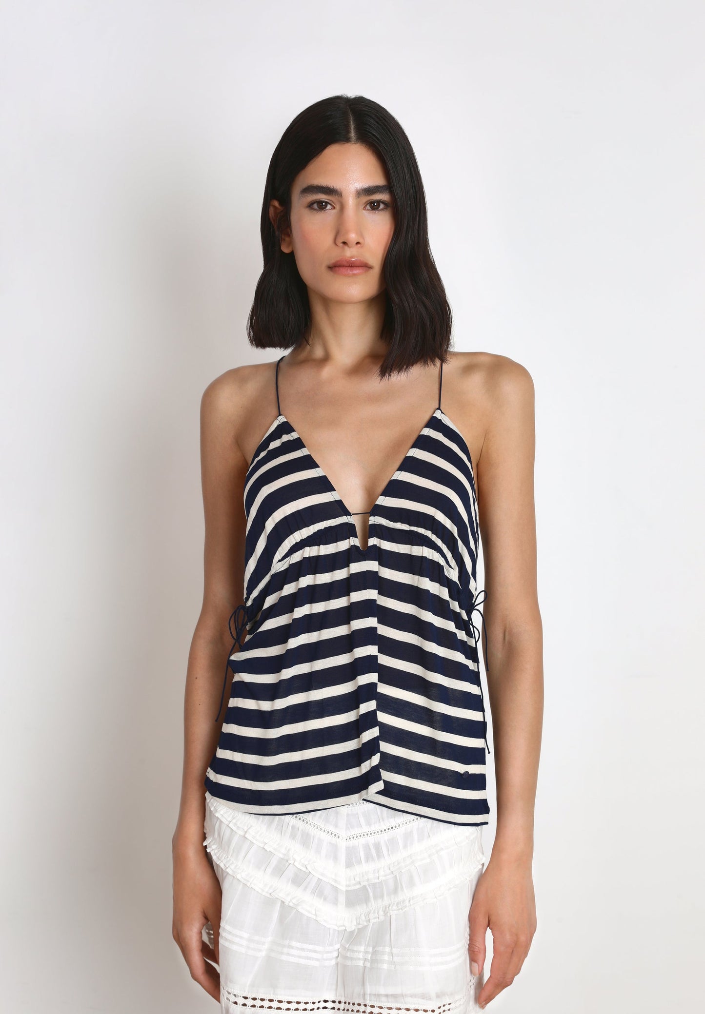 SPAGHETTI STRAP TOP WITH STRIPES