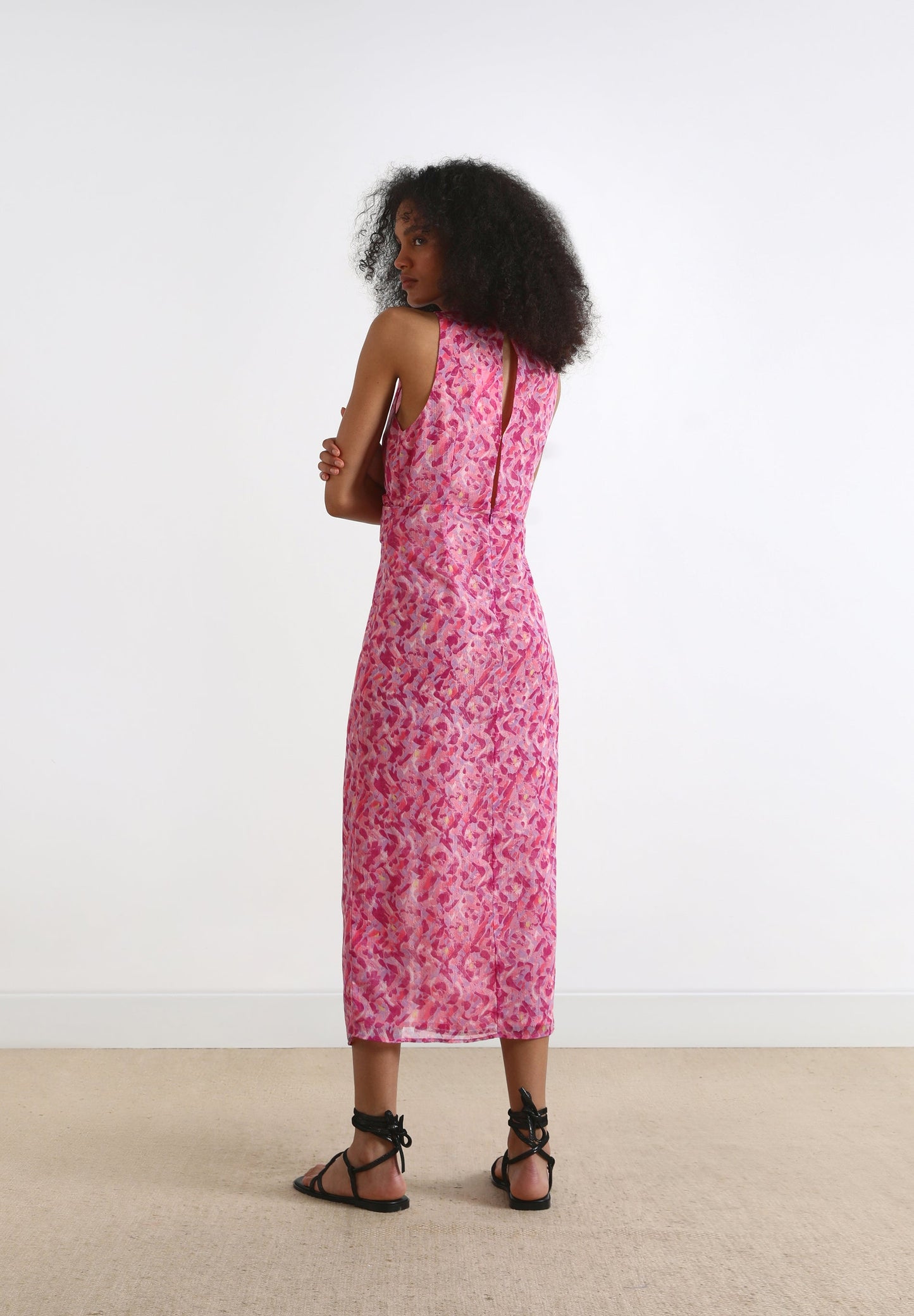 HALTER DRESS WITH OPEN NECKLINE