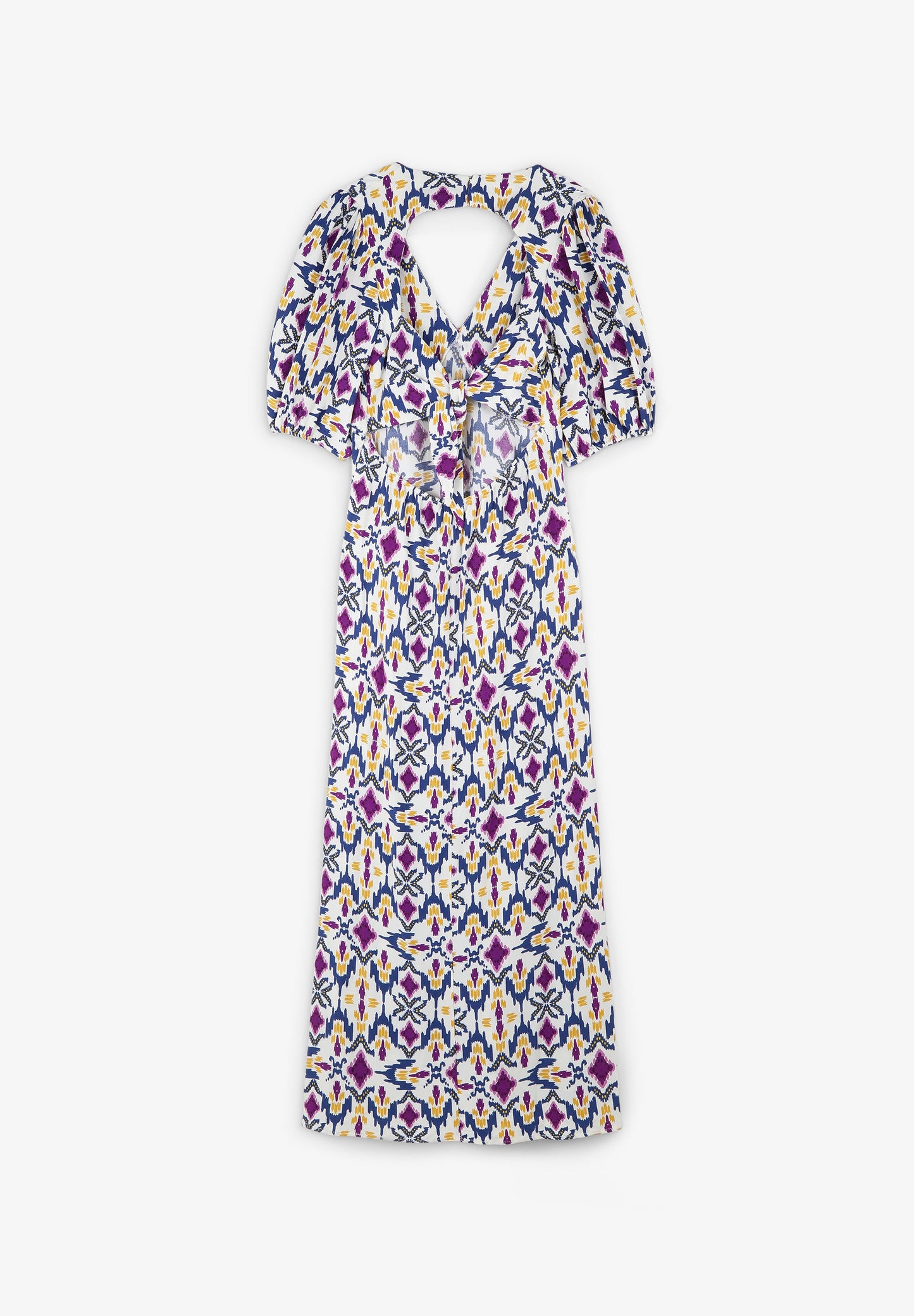 PRINTED MIDI DRESS WITH BACK VENT