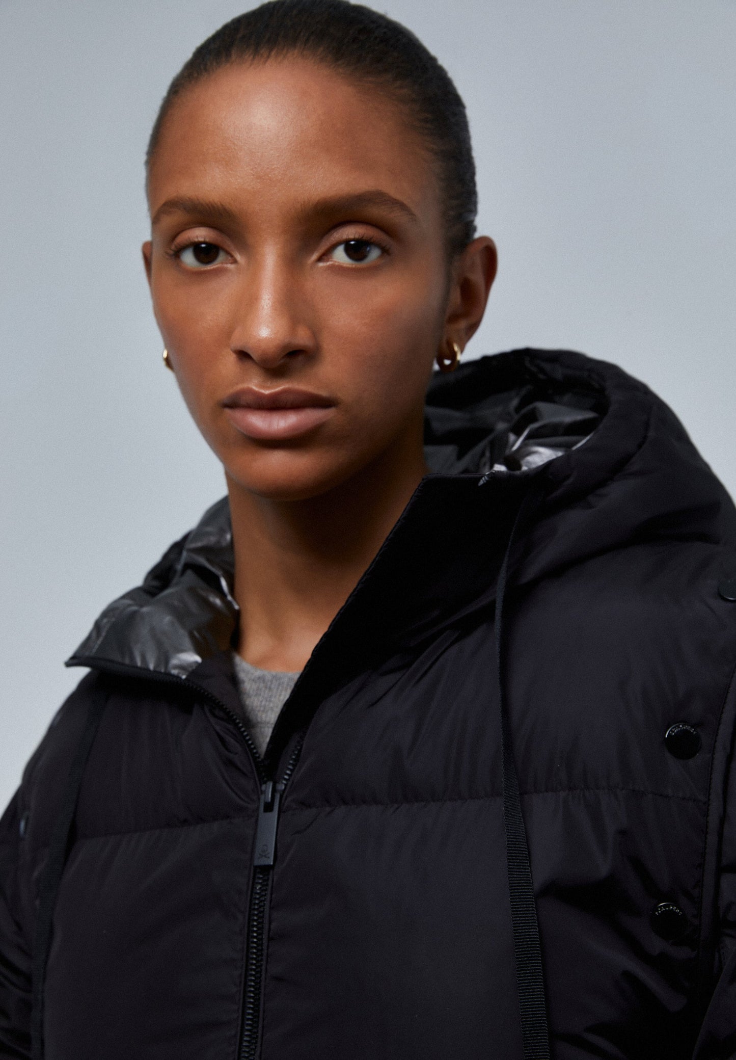 LONG PARKA WITH DETACHABLE SLEEVES