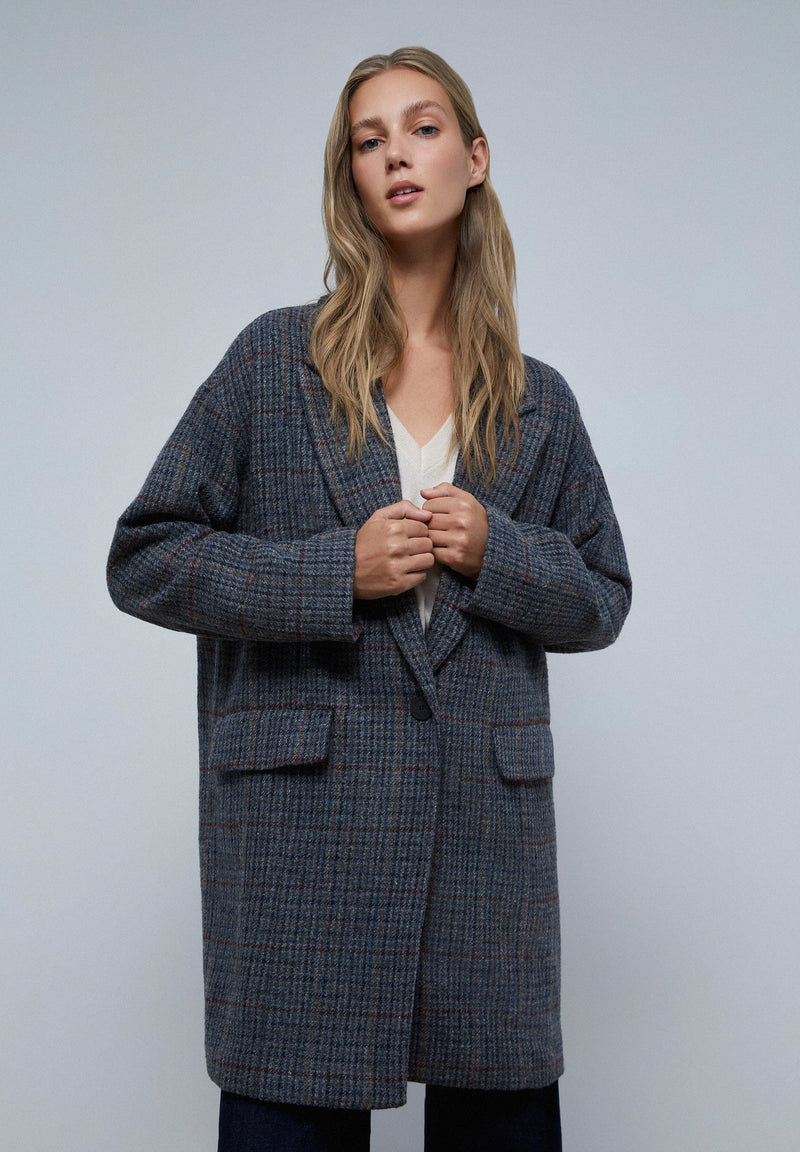 HOUNDSTOOTH MIDI COAT