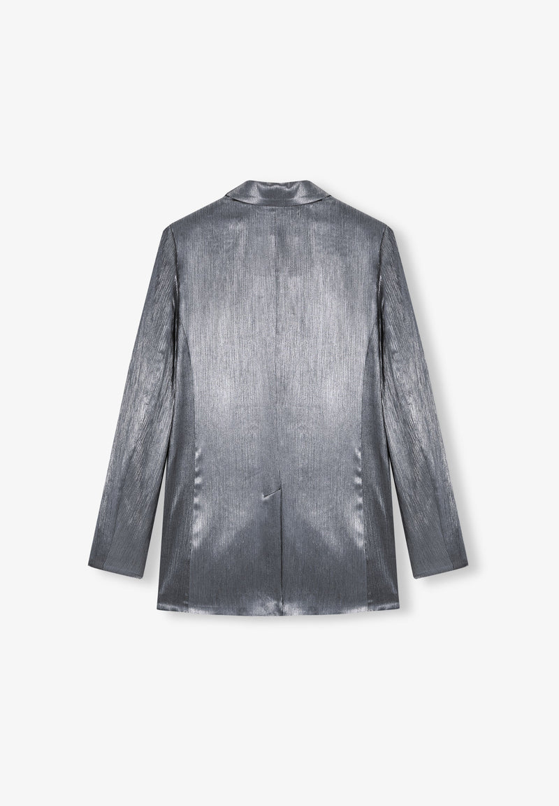 DOUBLE-BREASTED SATIN BLAZER