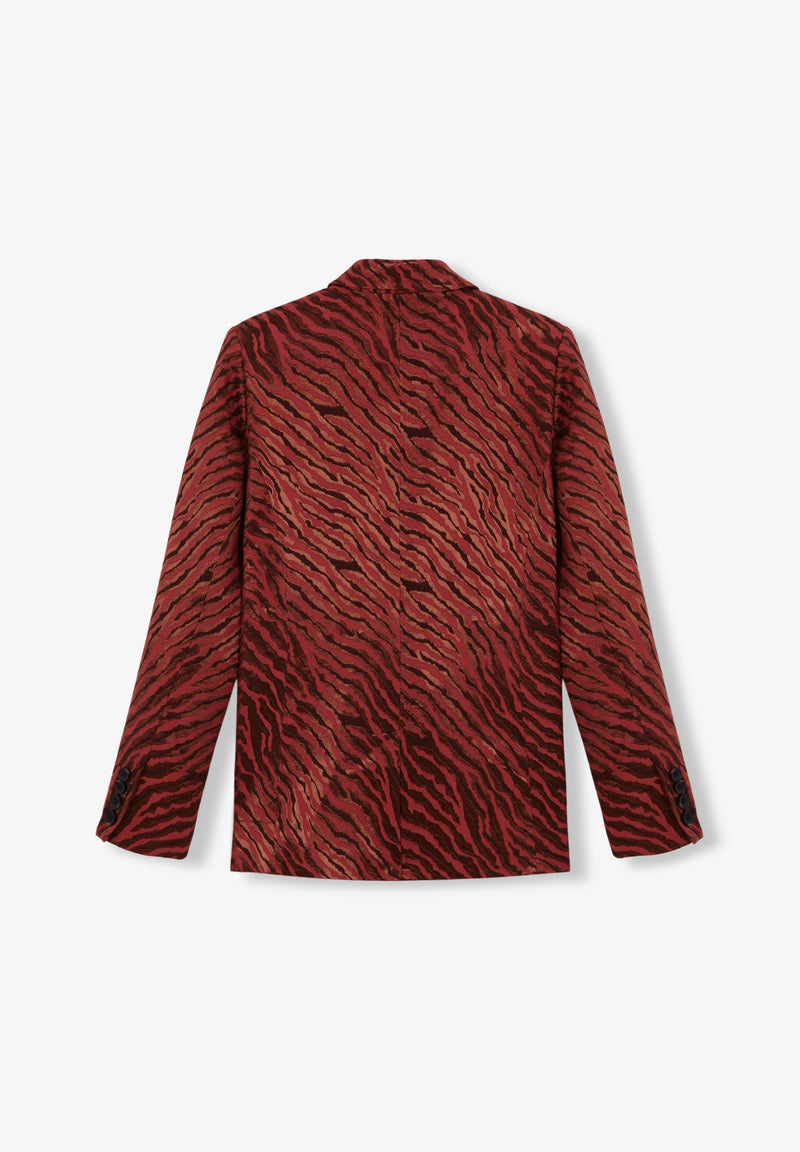 SATIN ANIMAL PRINT BLAZER