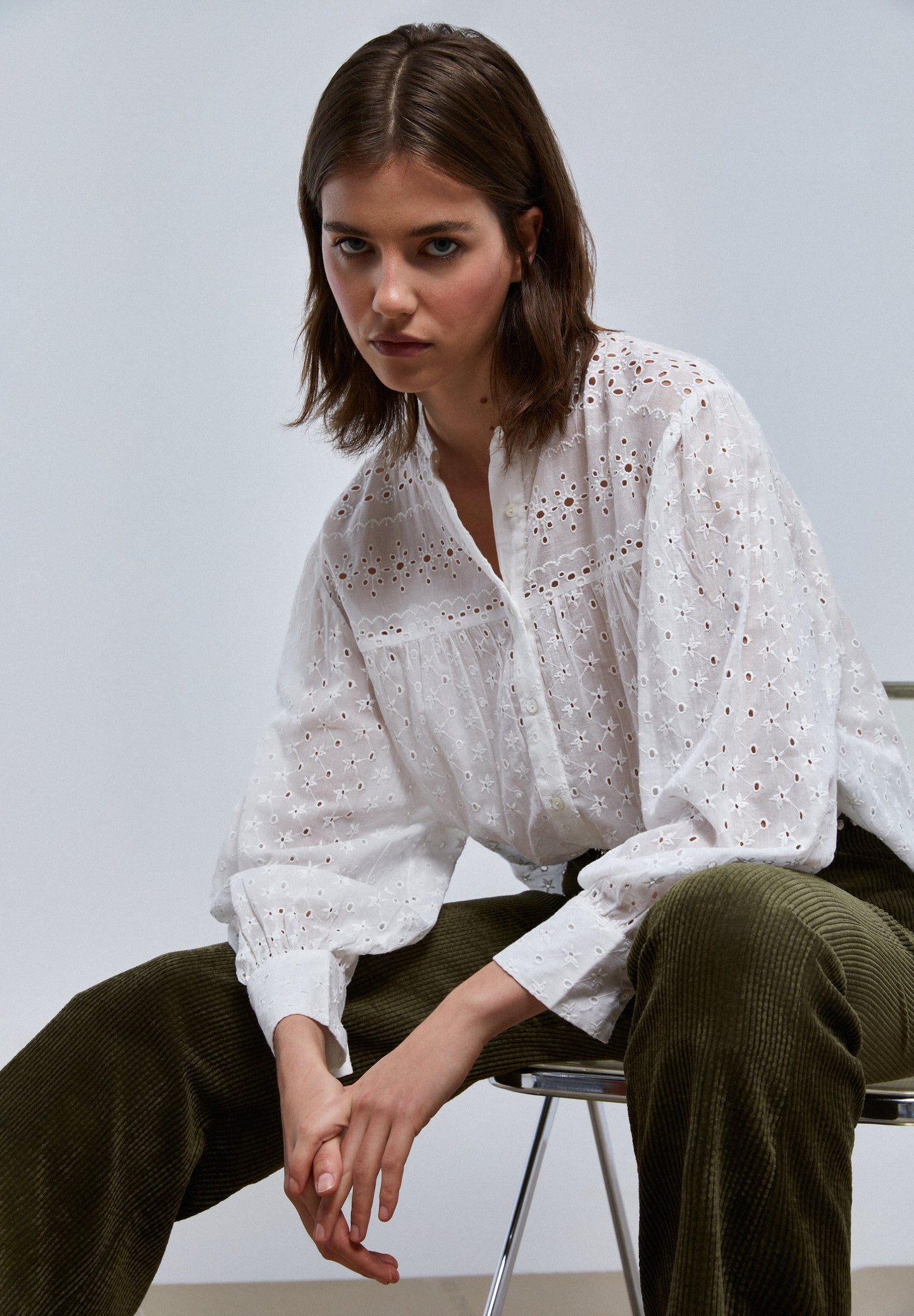 BLOUSE WITH SWISS EMBROIDERY